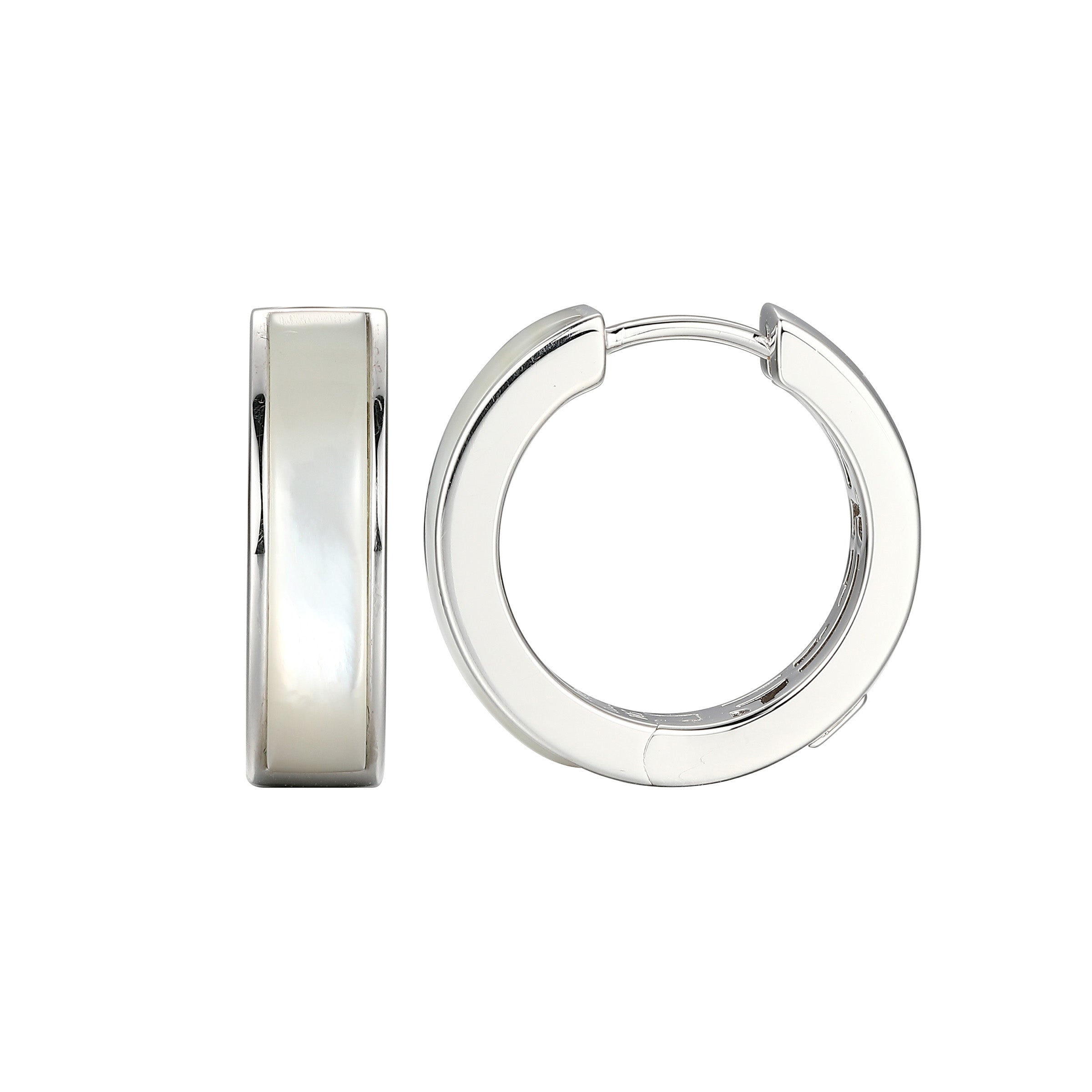 LE0235 - Vera Mother-of-Pearl Inlay Hoop Earrings