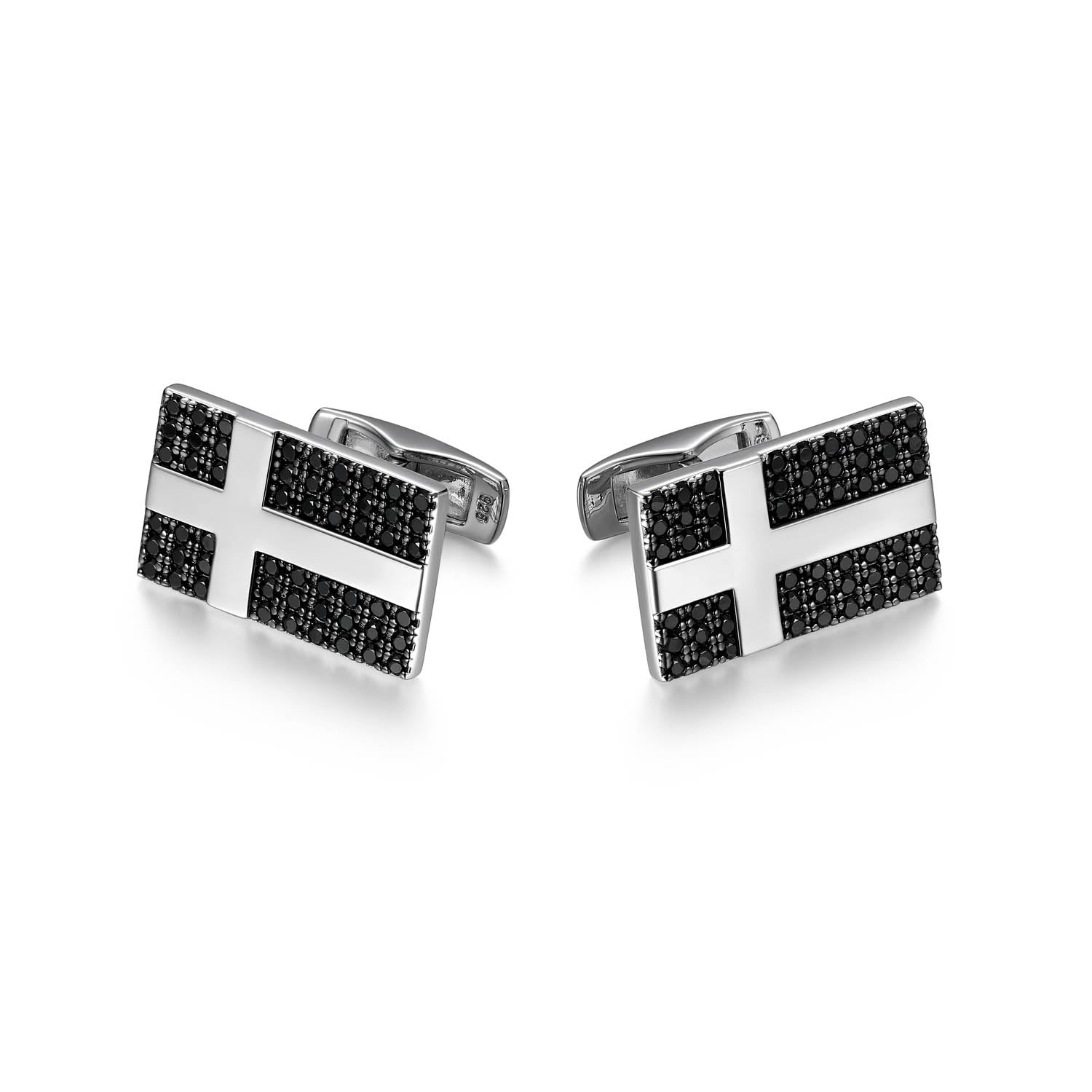 UC0037 - Black Ice Gunmetal Rhodium Finish Sterling Silver Cufflinks