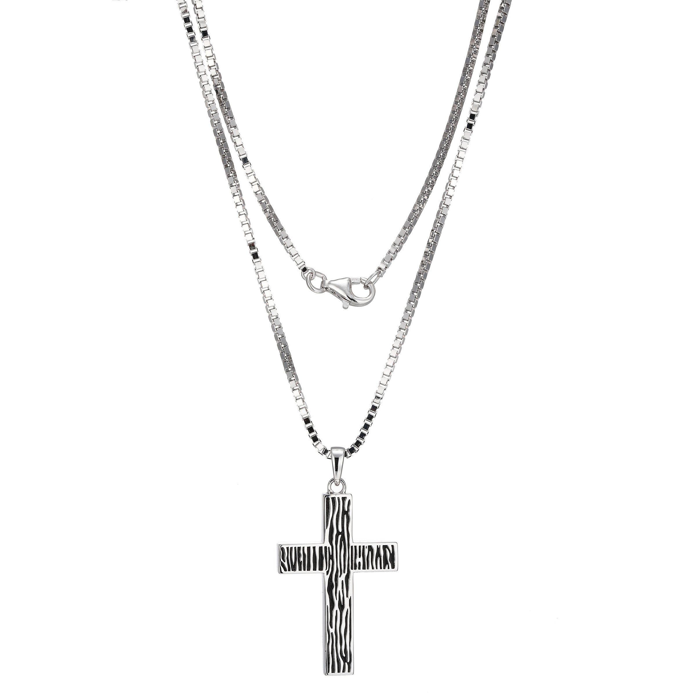 UN0115 - Timber Cross Pendant Necklace