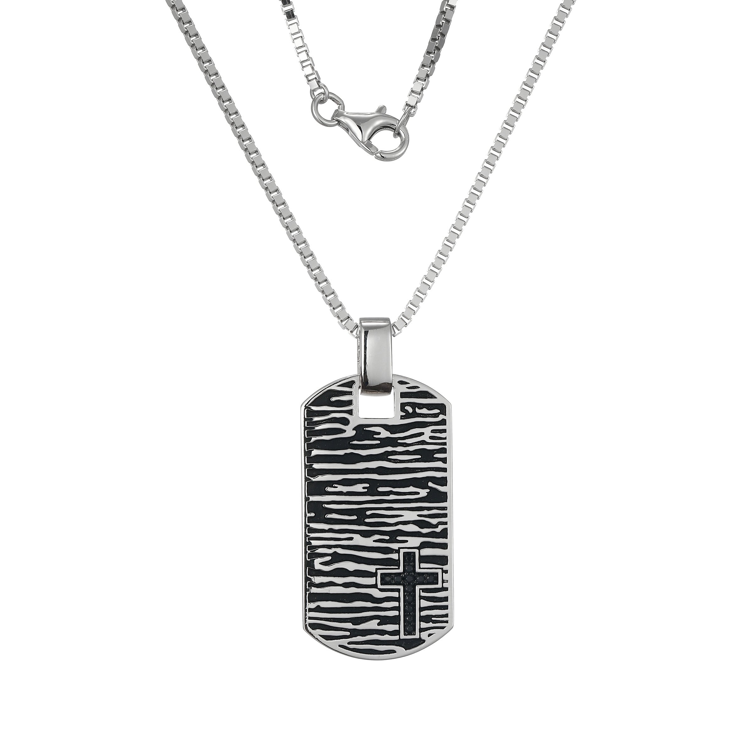 UN0114 - Timber Dog Tag Pendant Necklace