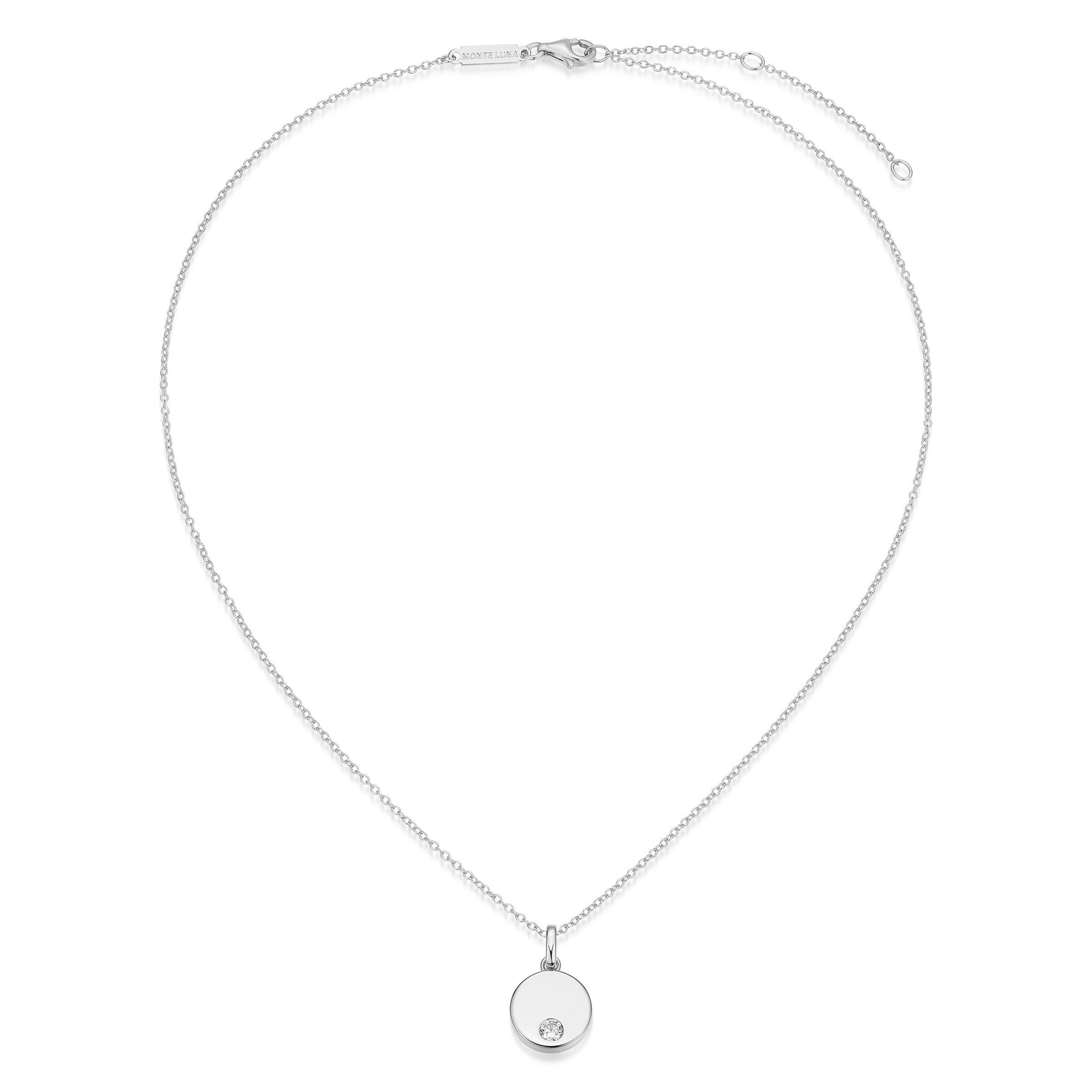 BN0264W - Round Disc Pendant Necklace