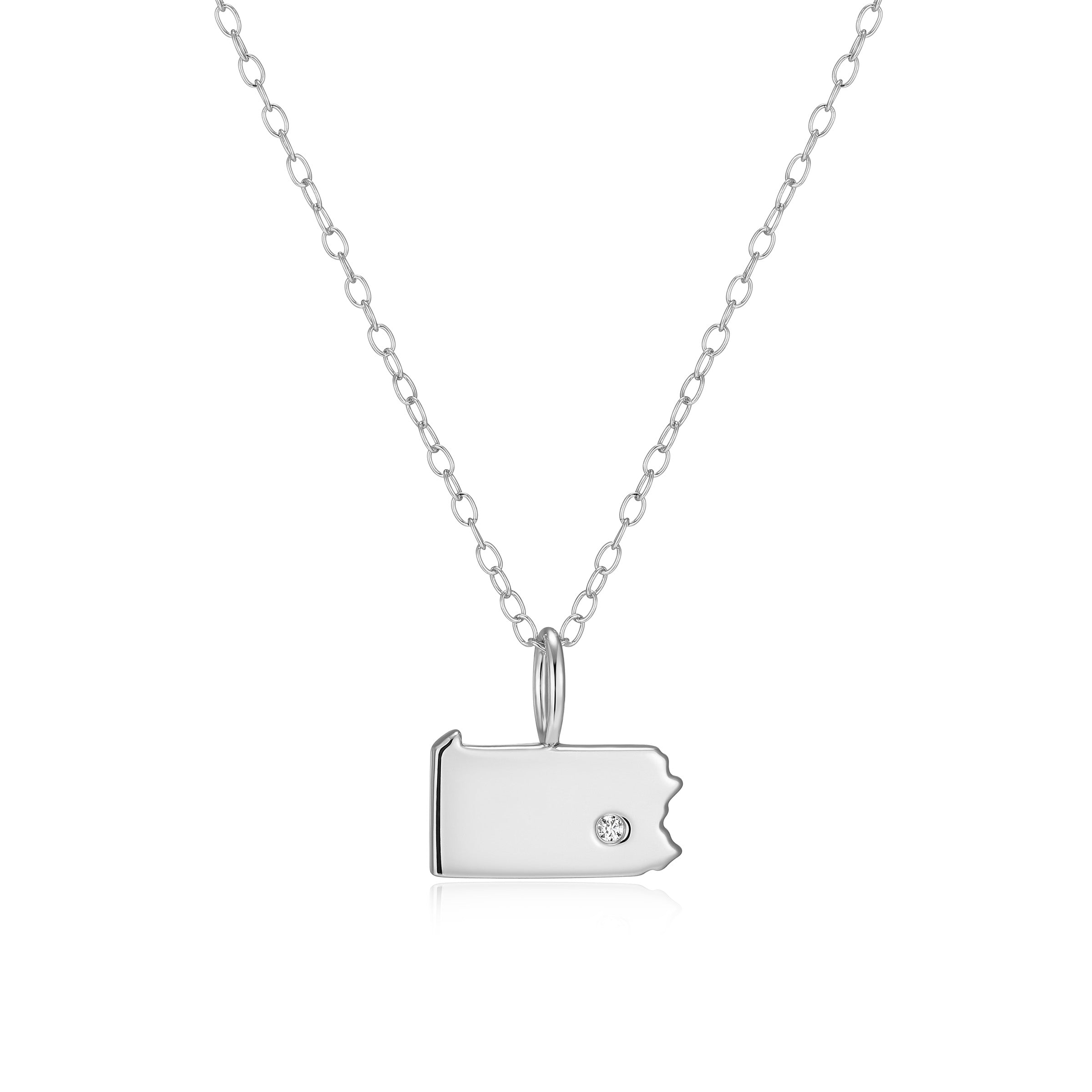 BN0281W - Pennsylvania State Lab-Created Diamond Pendant Necklace