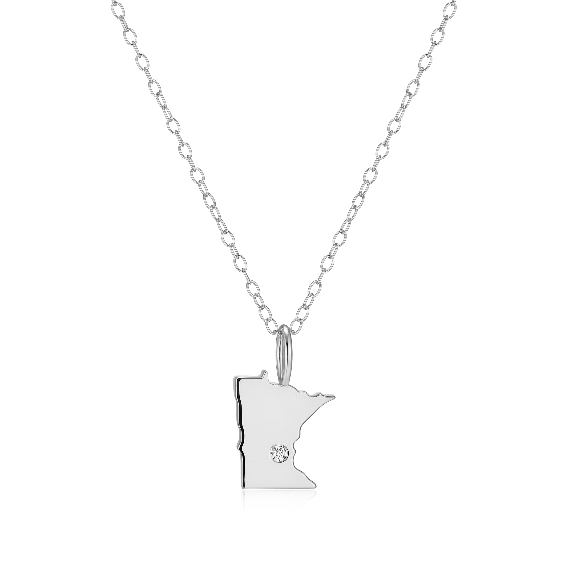 BN0286W - Minnesota State Lab-Created Diamond Pendant Necklace