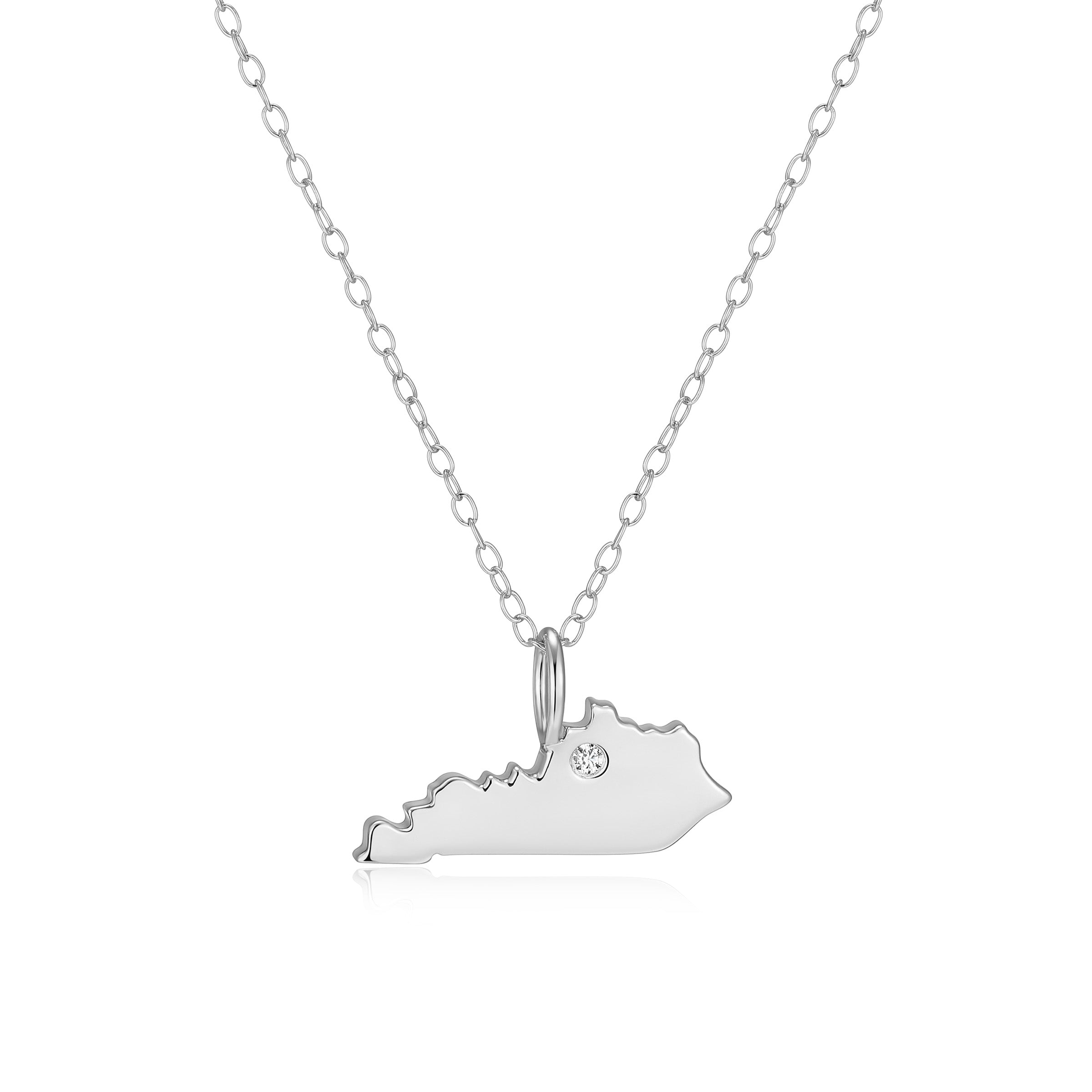 BN0290W - Kentucky State Lab-Created Diamond Pendant Necklace
