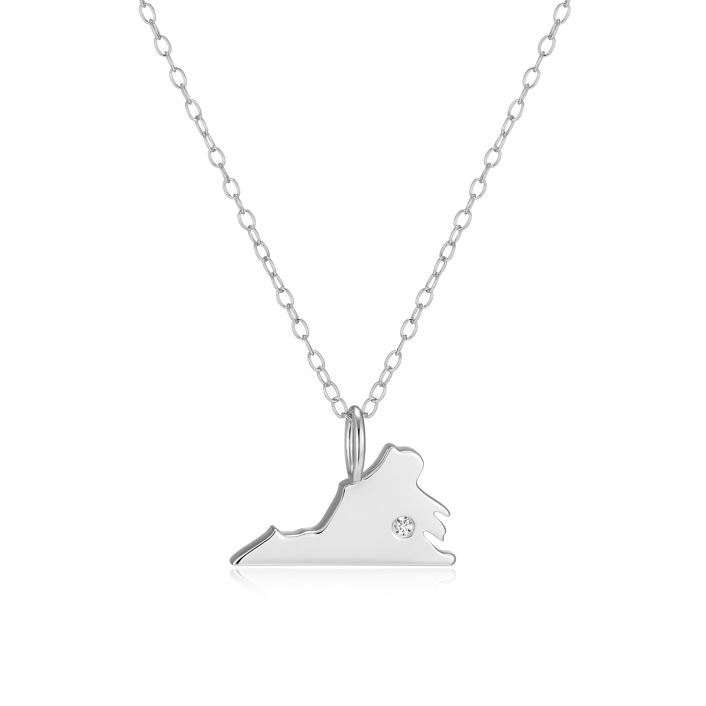 BN0296W - Virginia State Lab-Created Diamond Pendant Necklace