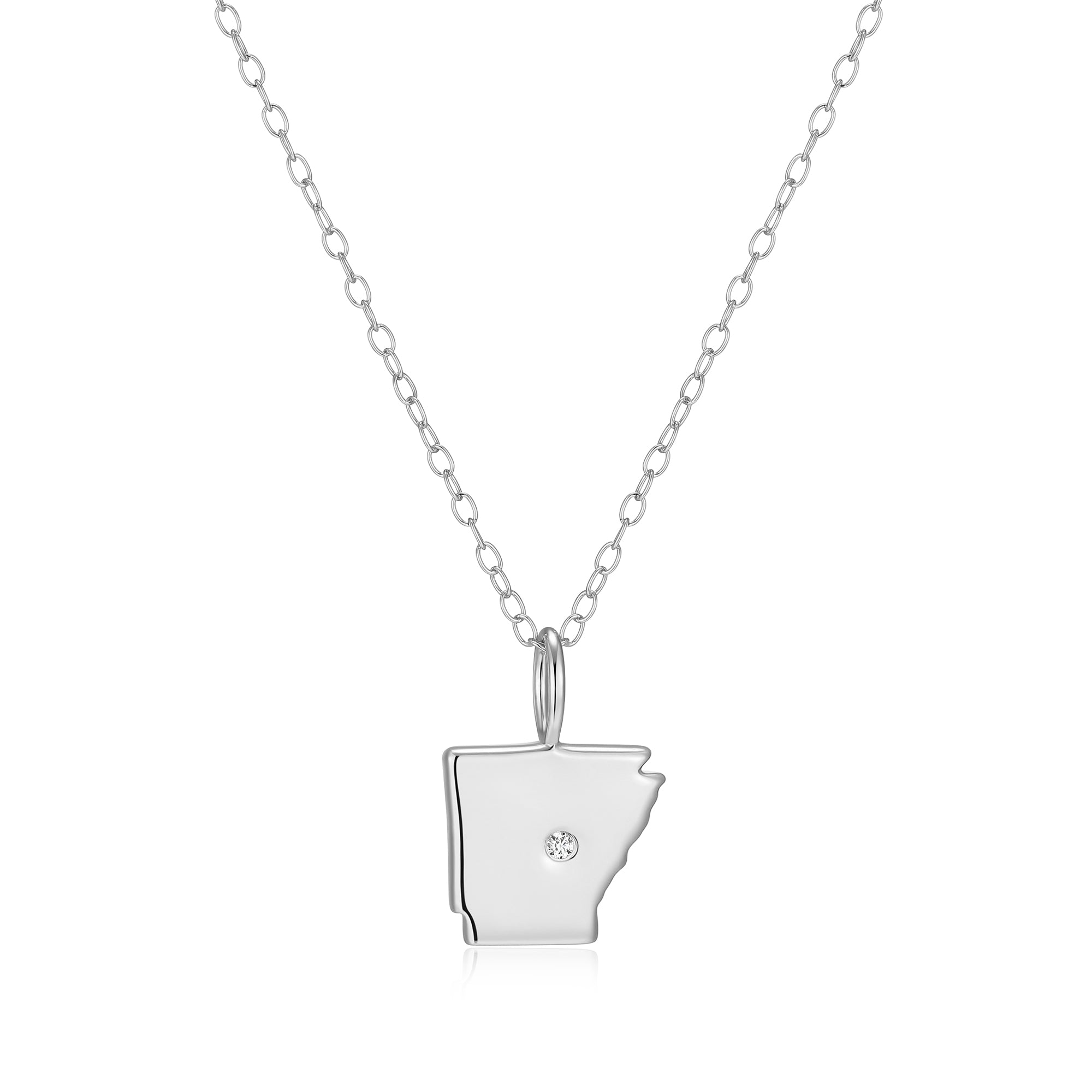 BN0298W - Arkansas State Lab-Created Diamond Pendant Necklace