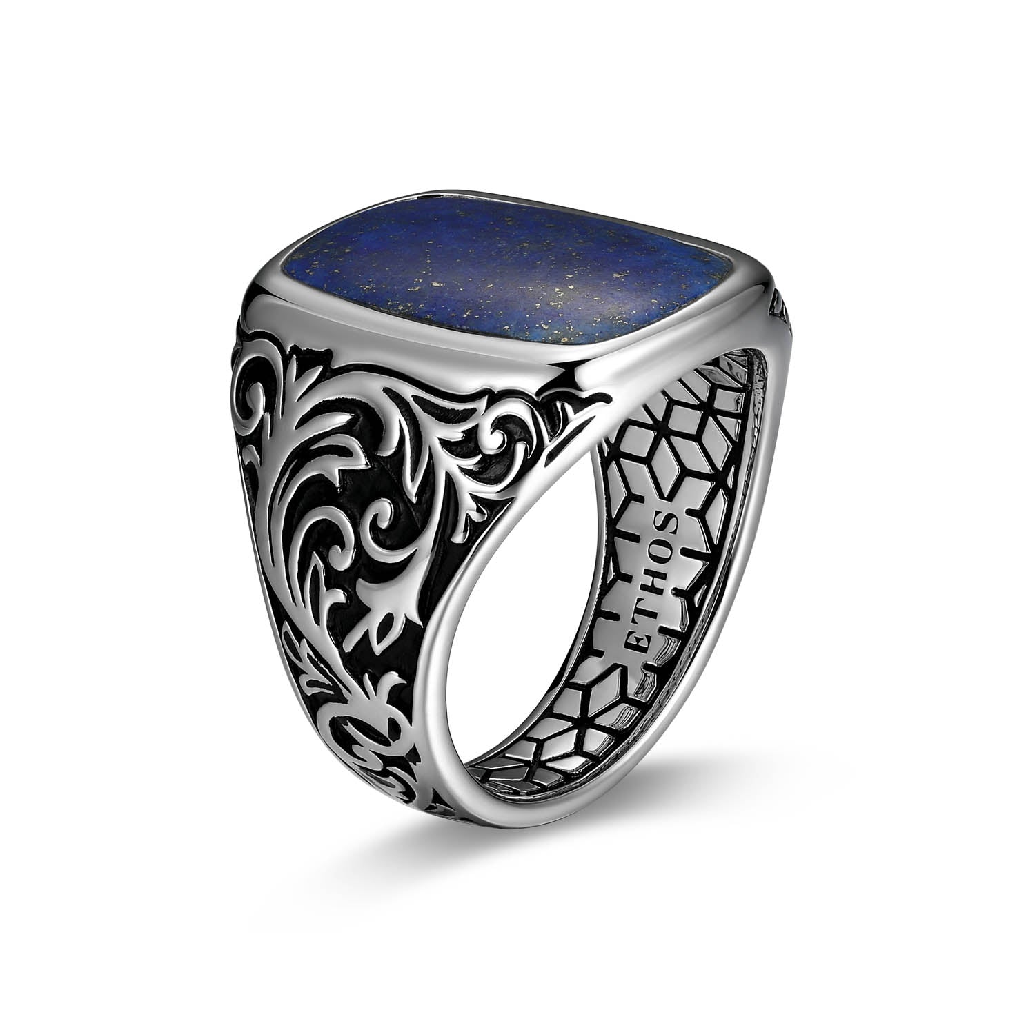 UR0048 - Chisel Rhodium Finish Sterling Silver Ring