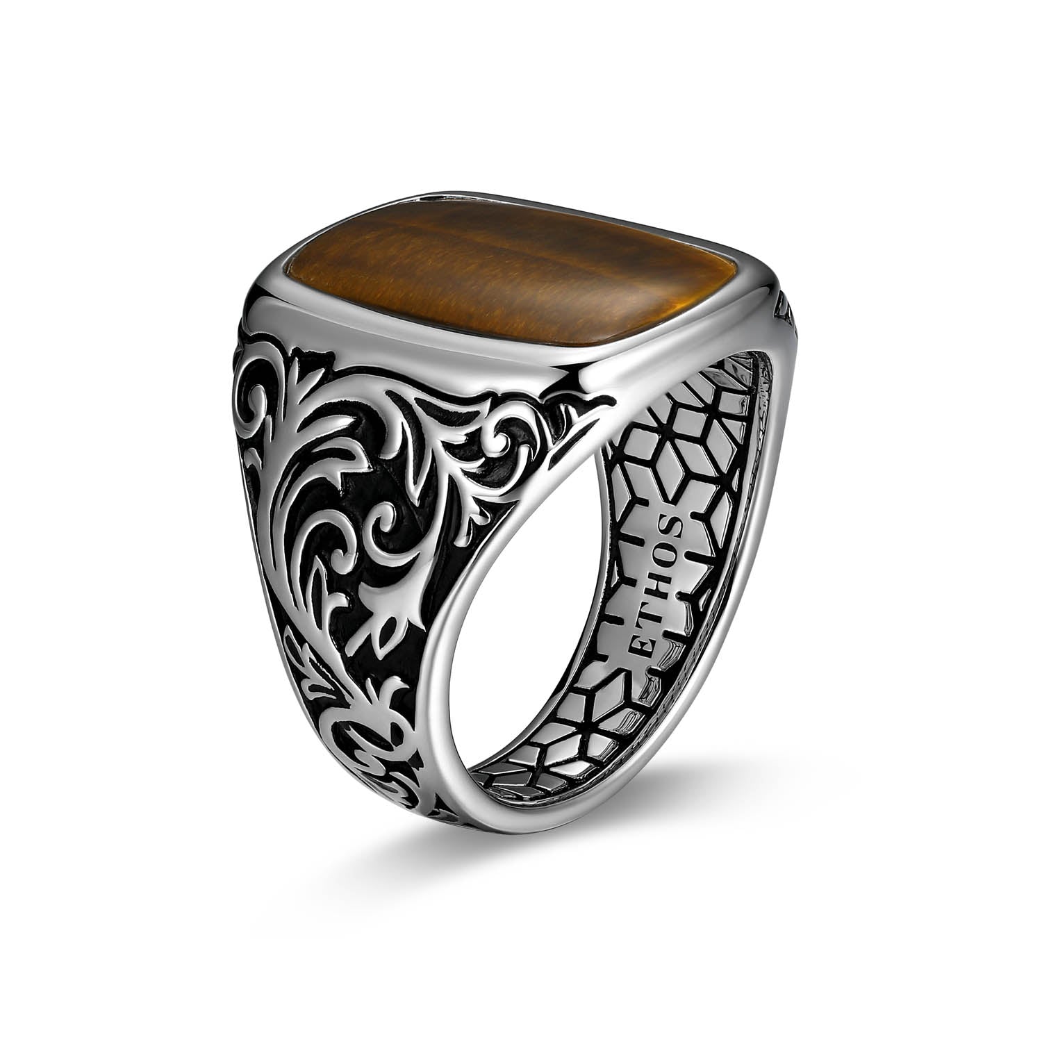 UR0049 - Chisel Rhodium Finish Sterling Silver Ring