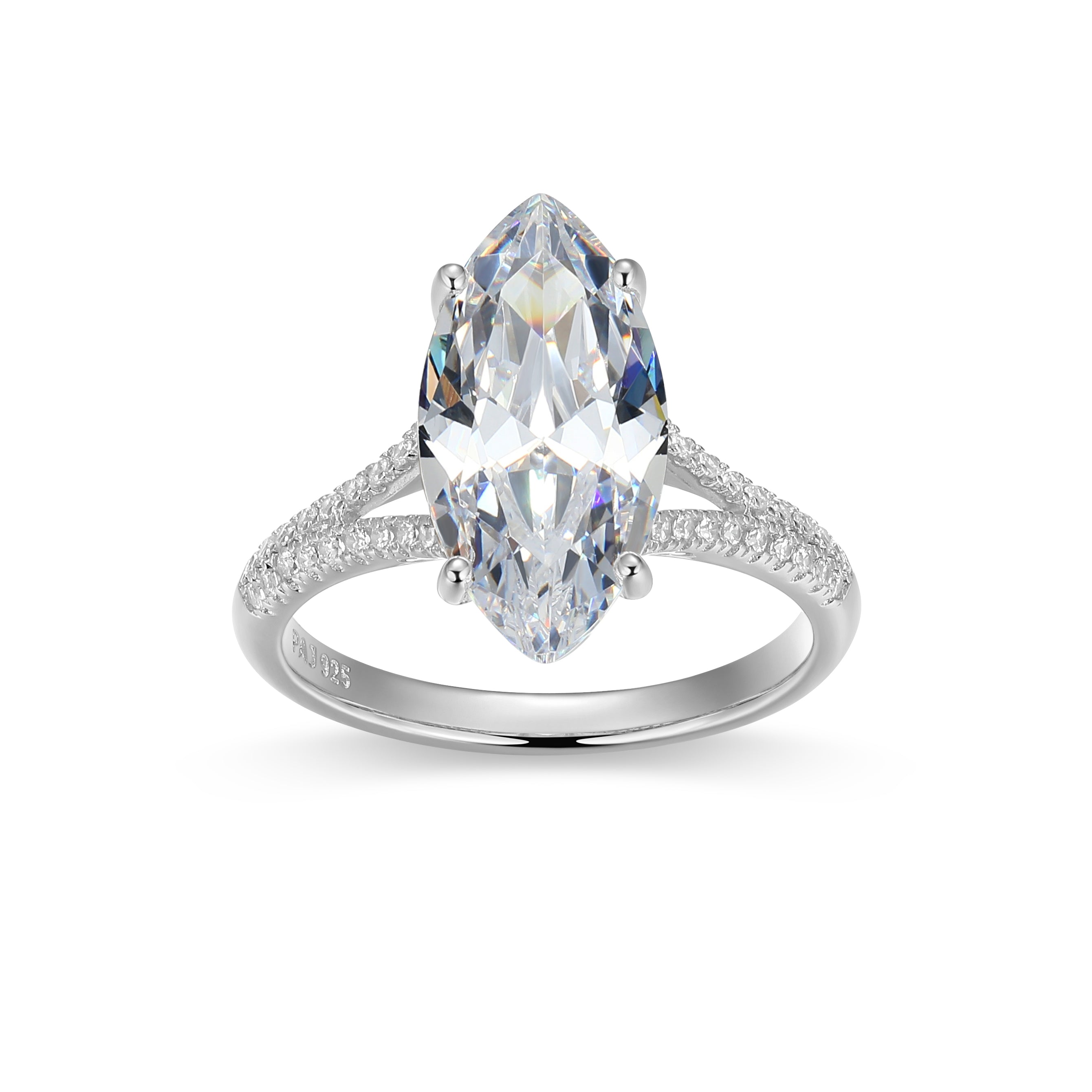 RR0216 - Solitaire Marquise-Cut CZ Ring - Size 6