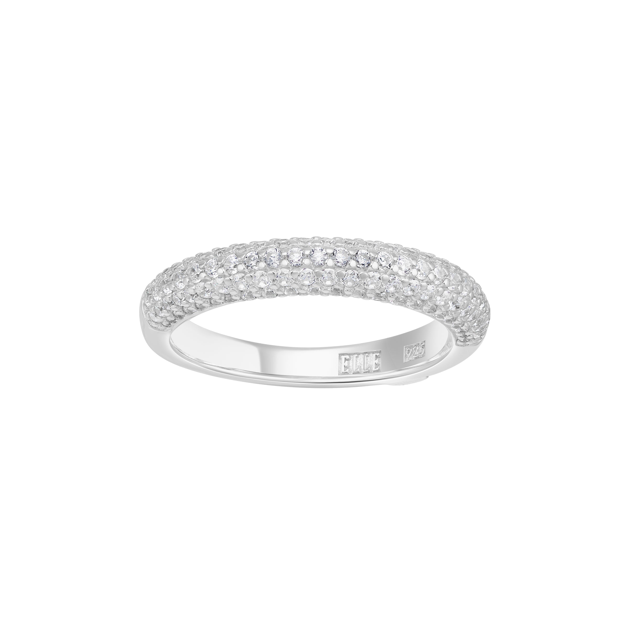 Sterling Silver " Stardust" Rhodium Plated Cz Ring - Size 9