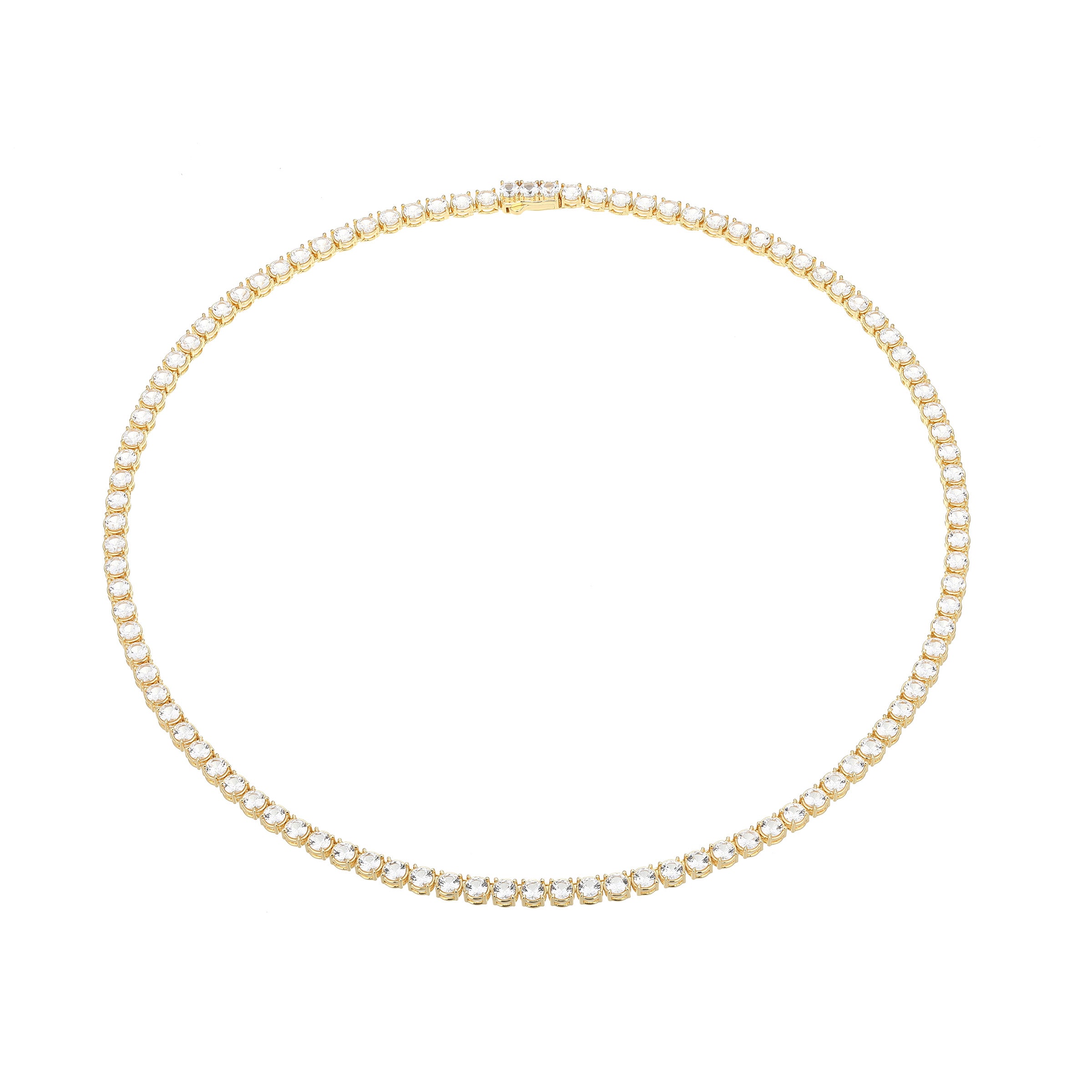 UN0120 - Basic Lab-Created White Sapphire Tennis Necklace