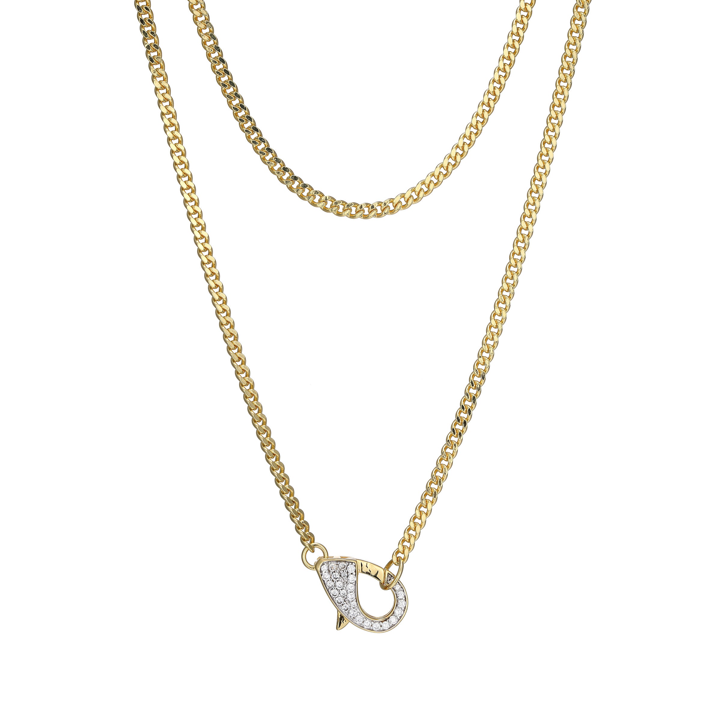 MN0108 - Pave Clasp Lab-Created Diamond Necklace