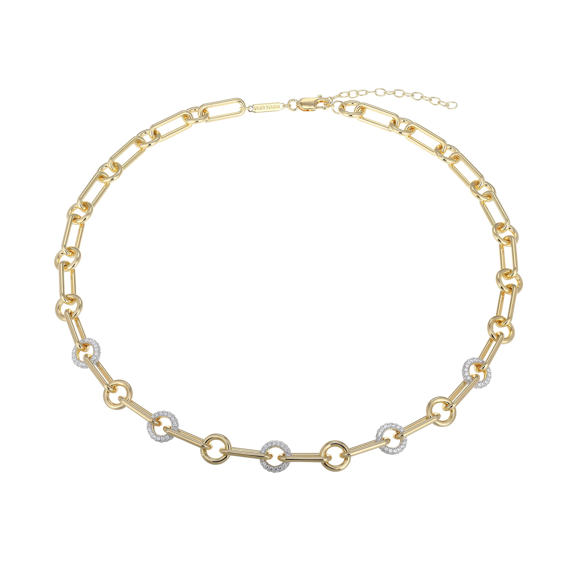 MN0110 - Circlet Paperclip Lab-Created Diamond Necklace