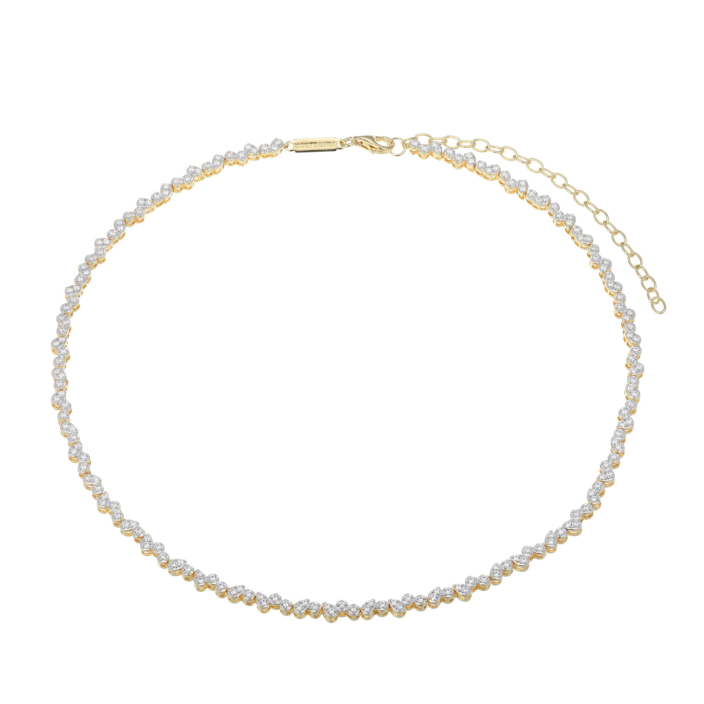 MN0123 - Pear/Round Lab-Created Diamond Tennis Necklace