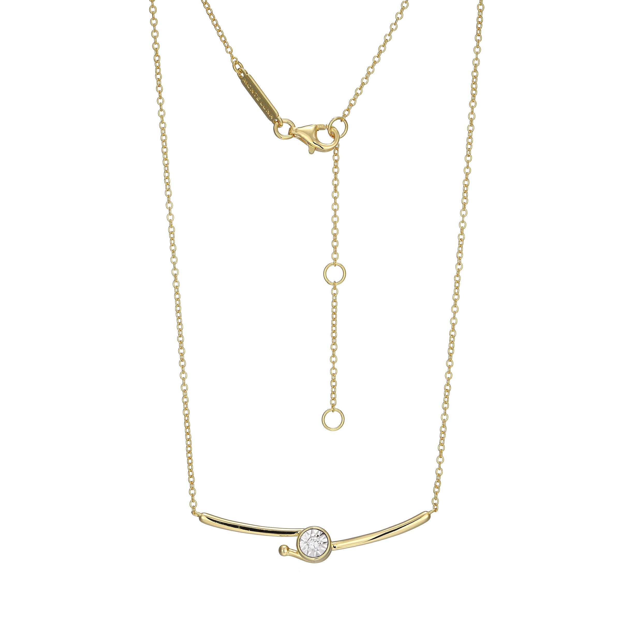 BN0258Y - Bezel-Set Lab-Created Diamond Necklace