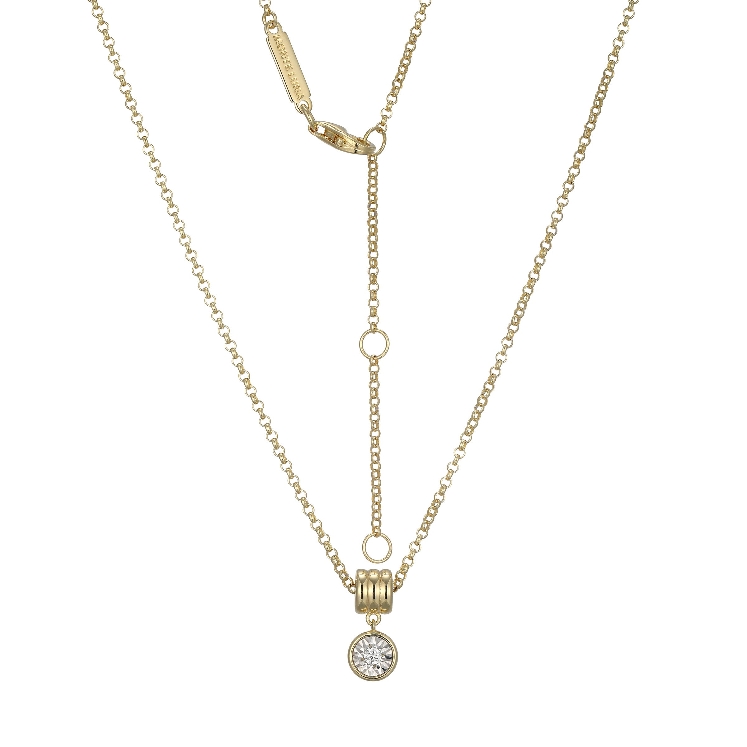 BN0272Y - Barrel Charm Lab-Created Diamond Bolo Necklace