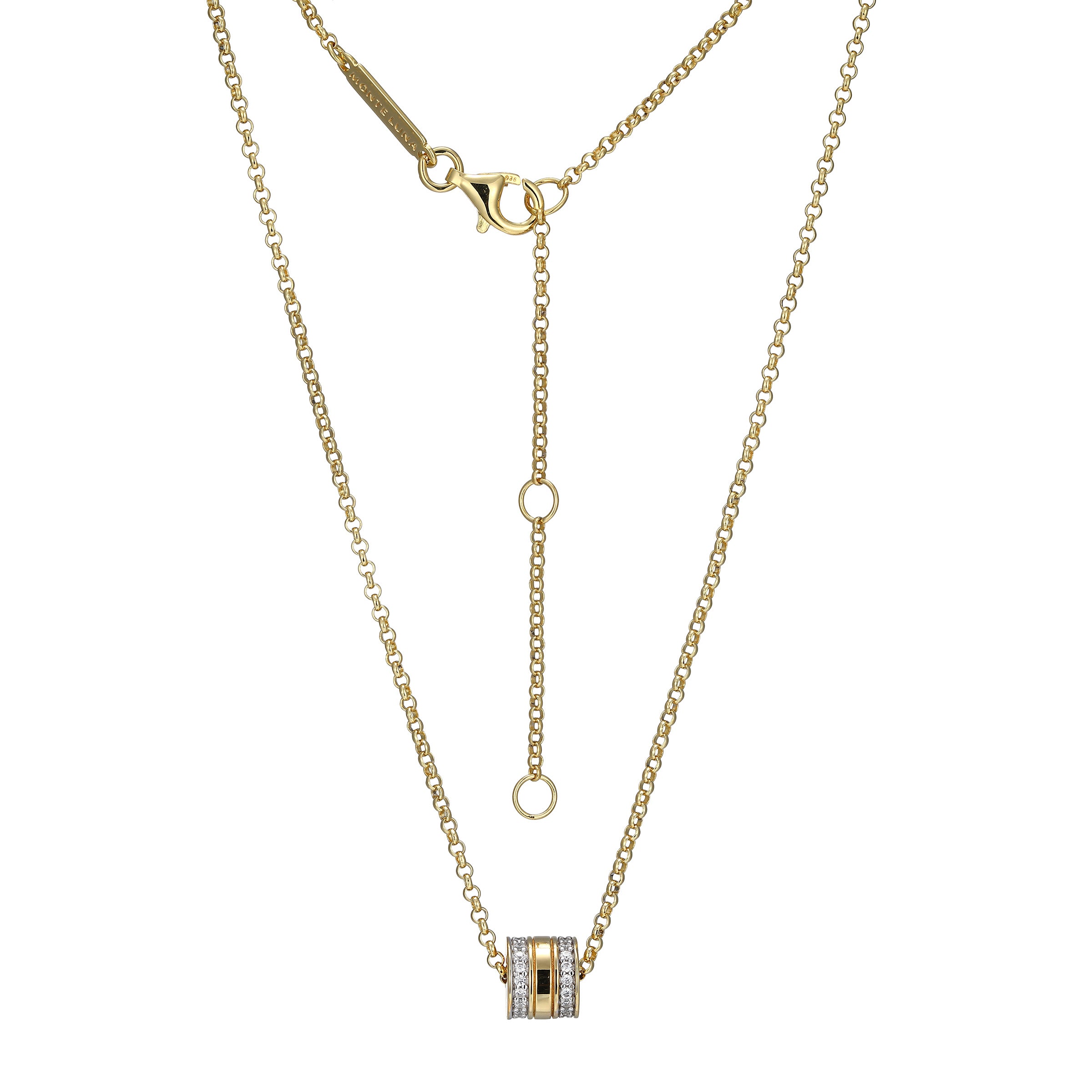 BN0273Y - Rondelle Charm Lab-Created Necklace