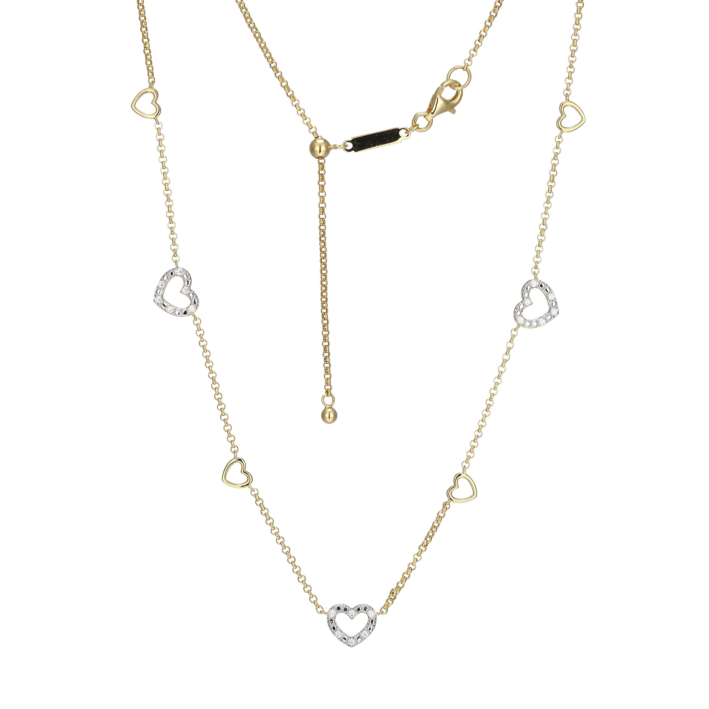 BN0274Y - Amore Station Lab-Created Diamond Bolo Necklace