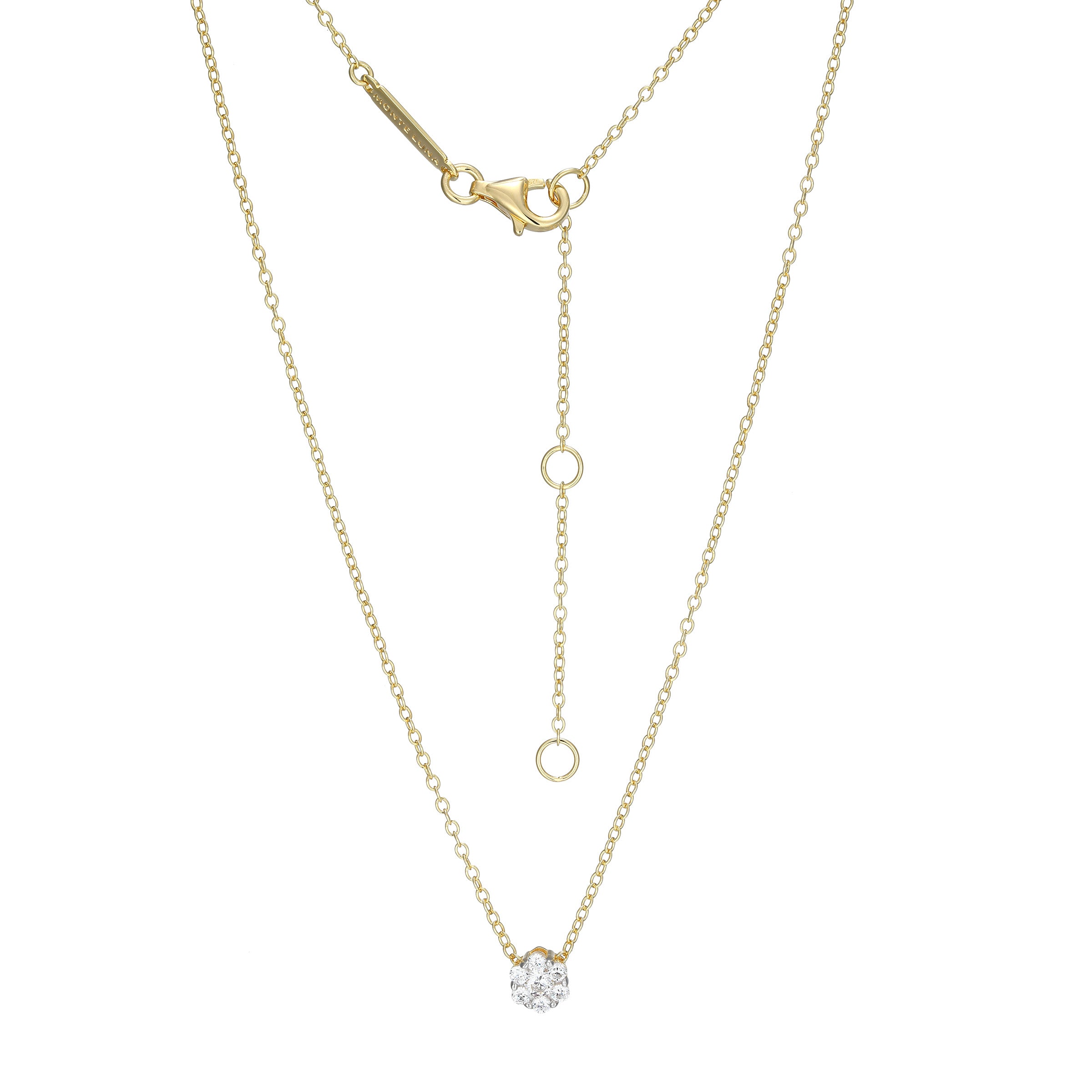BN0278Y - Cluster Lab-Created Diamond Pendant Necklace
