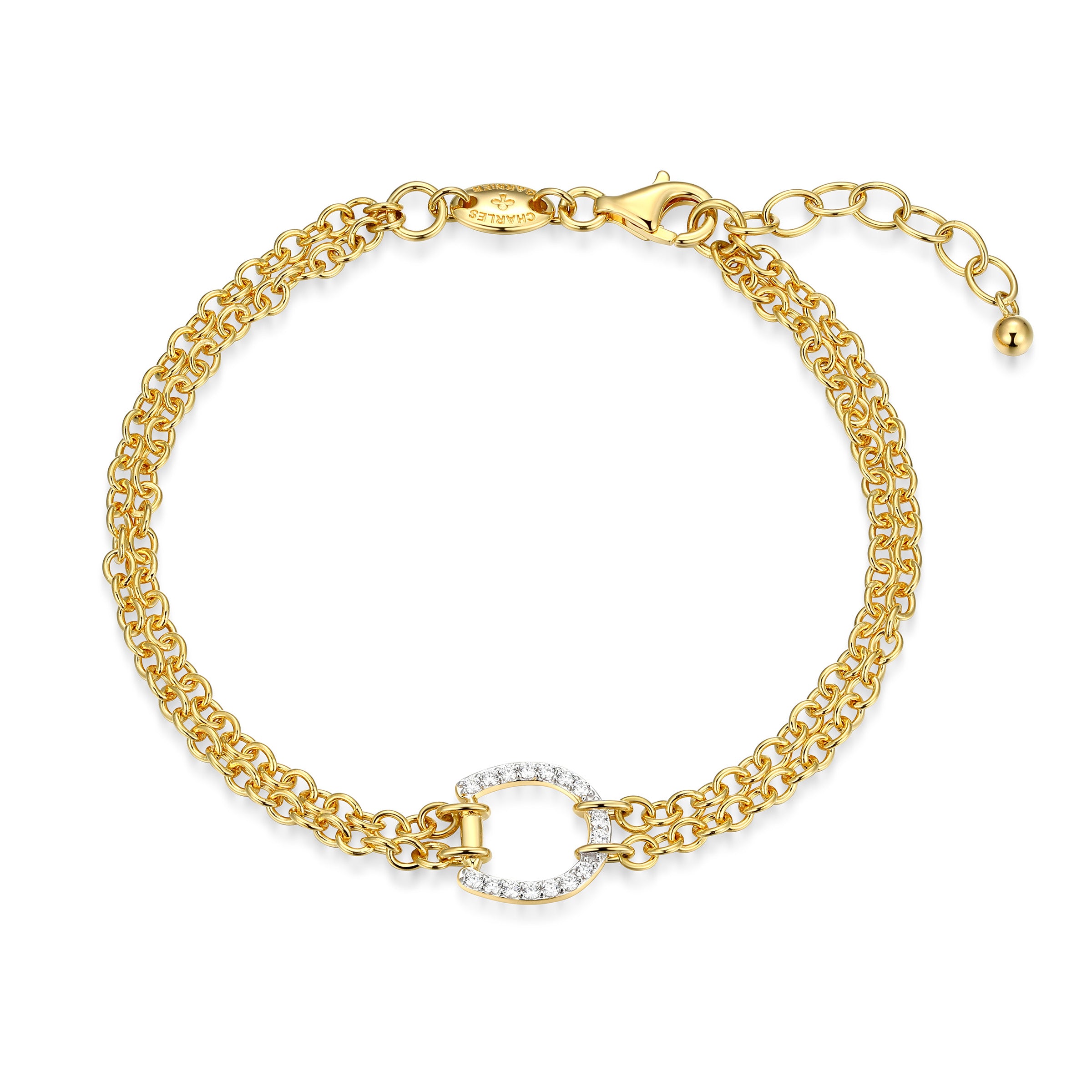 CB0214 - Bold Equestra Double-Chain Bracelet