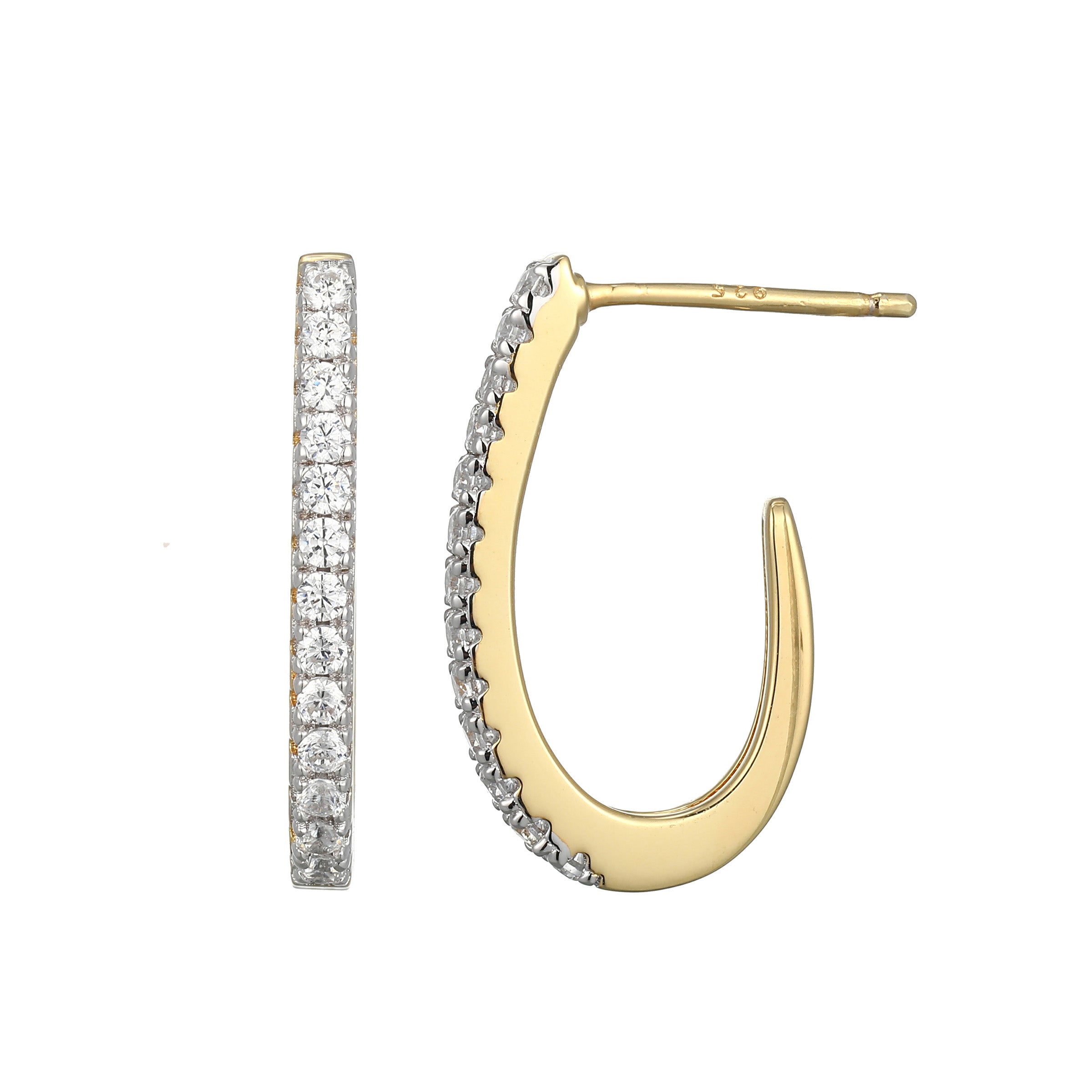 ME0127 - Timeless Small J-Hoop Lab-Created Diamond Earrings