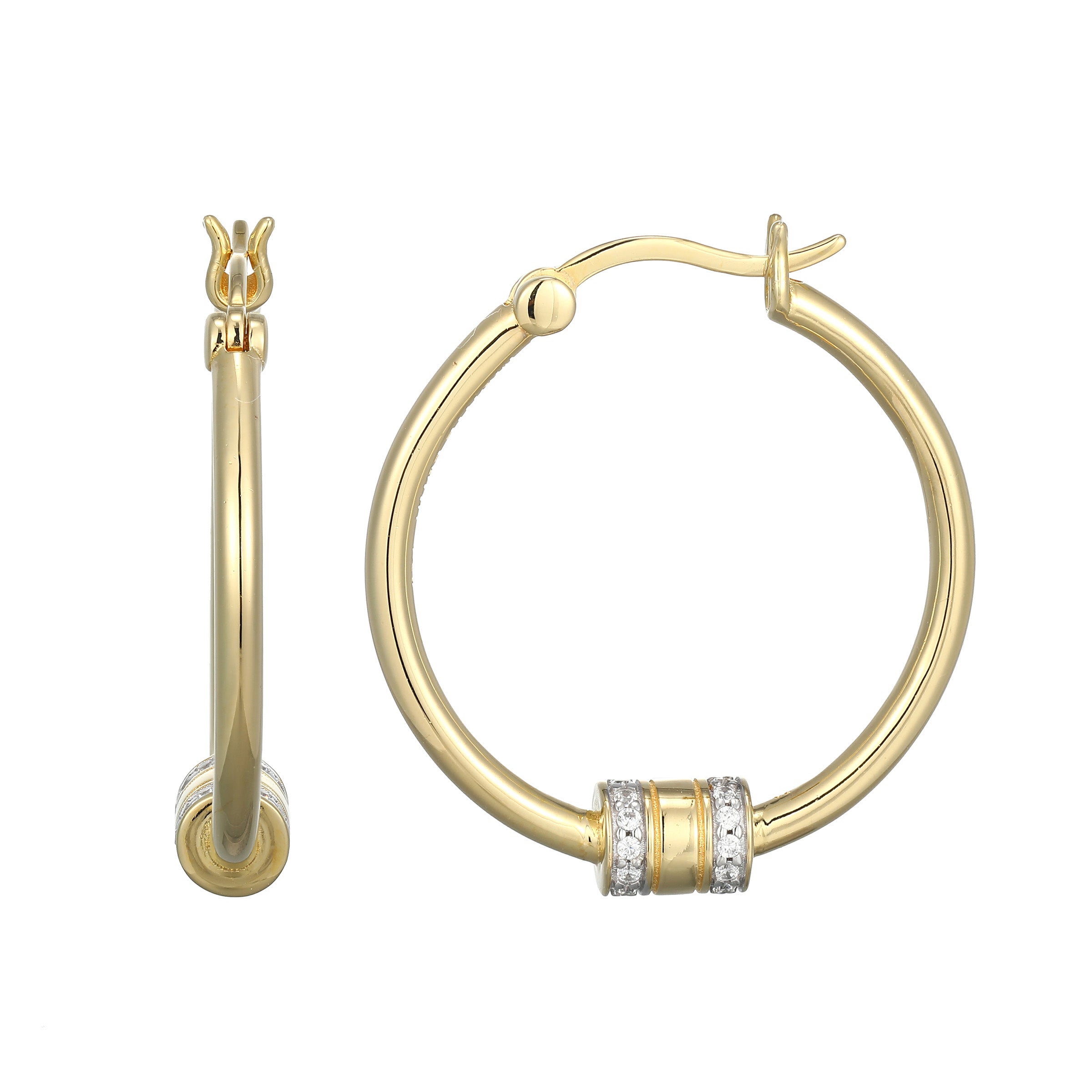 BE0273Y - Rondelle Lab-Created Hoop Earrings