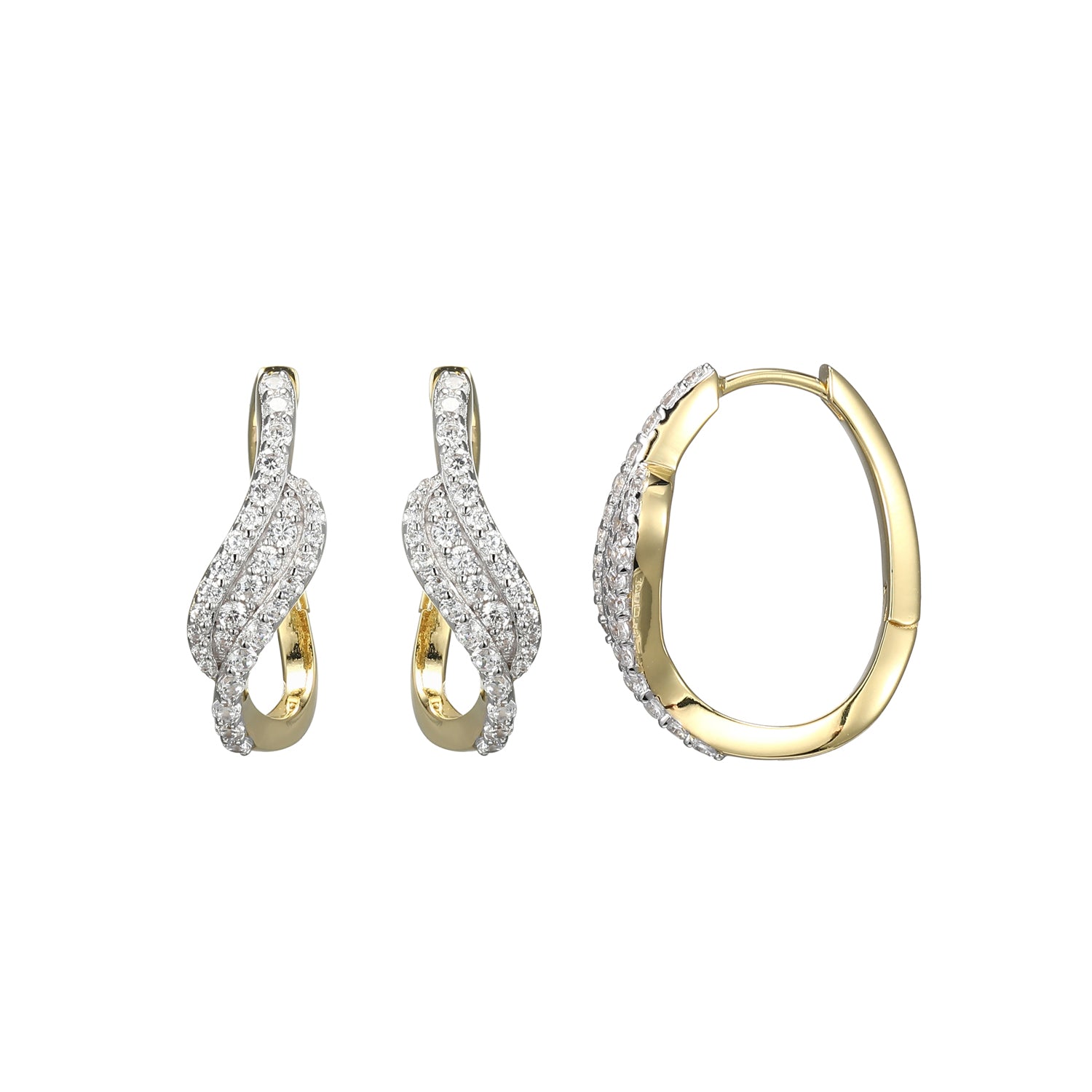 These Hoop Earrings From Charles Garnier's Serena Collection Showcase A Refined Blend Of Sterling Silver With Rhodium And Yellow Gold Finish. Embellished With Shimmering Cubic Zirconia, They Offer A Sophisticated Sparkle.