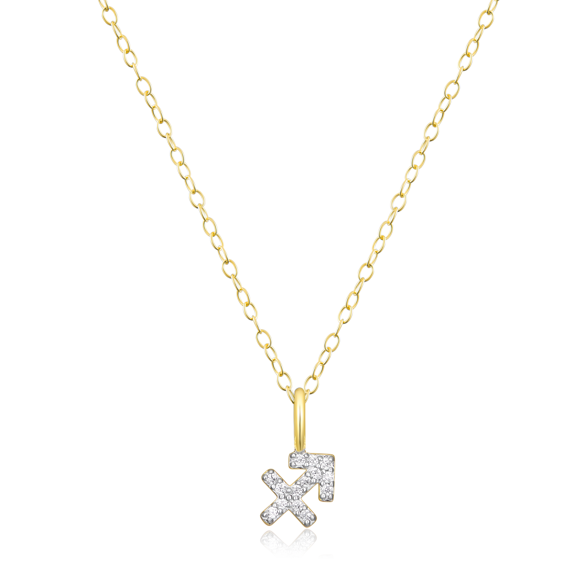 BN0116Y - Sagittarius Constellation Pendant Necklace in 14K Yellow Gold-Plated Sterling Silver