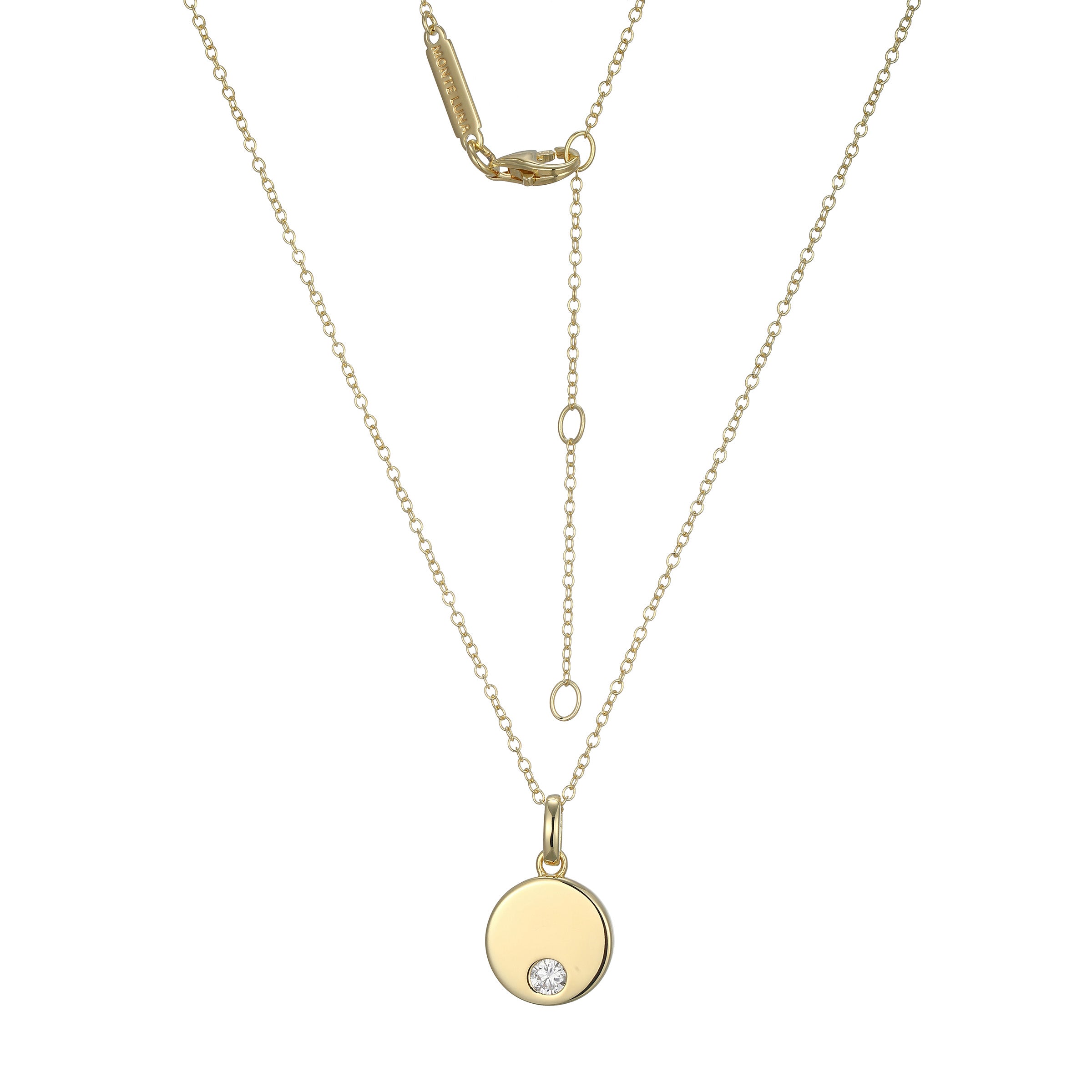 BN0264Y - Round Disc Pendant Necklace