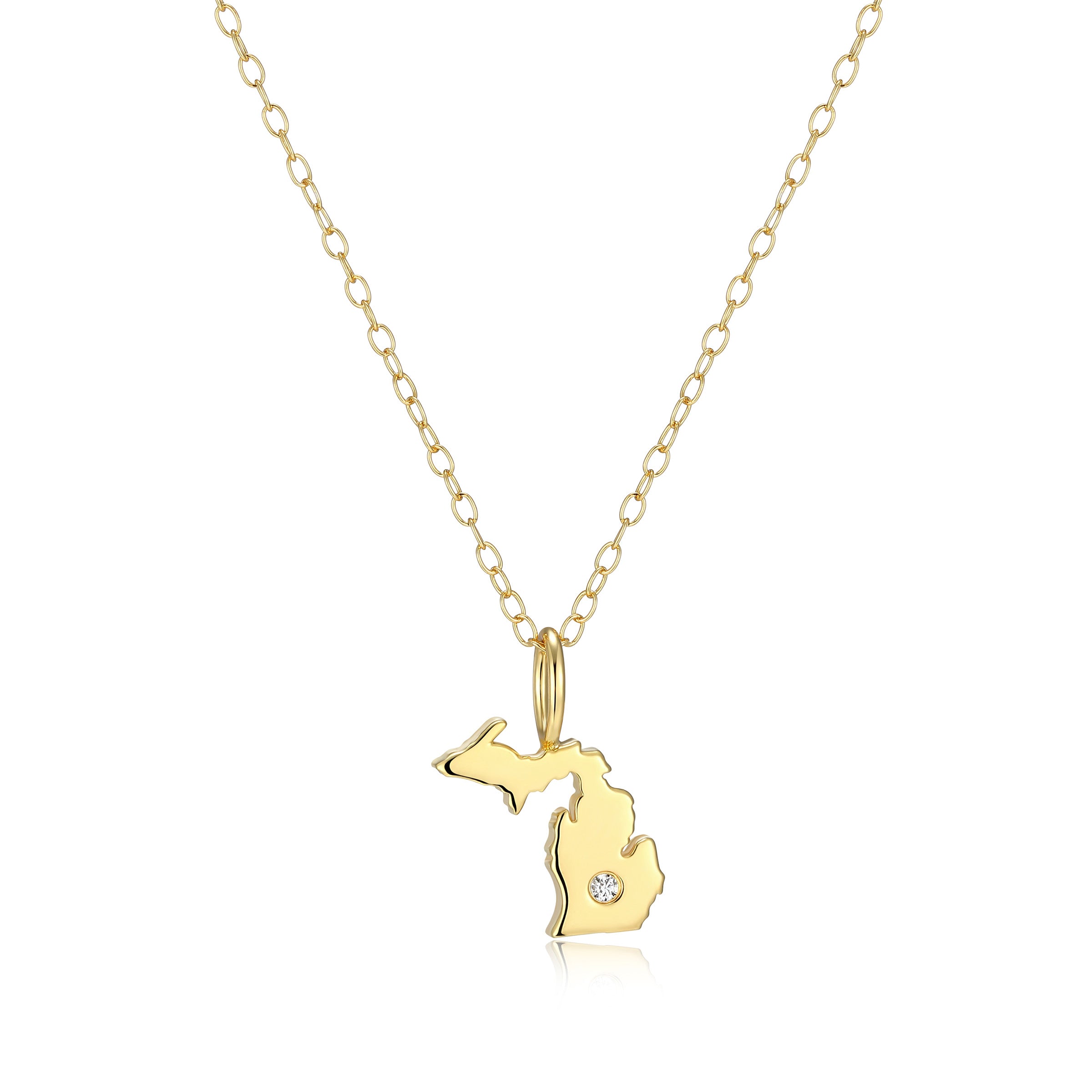 BN0280Y - Michigan State Lab-Created Diamond Pendant Necklace