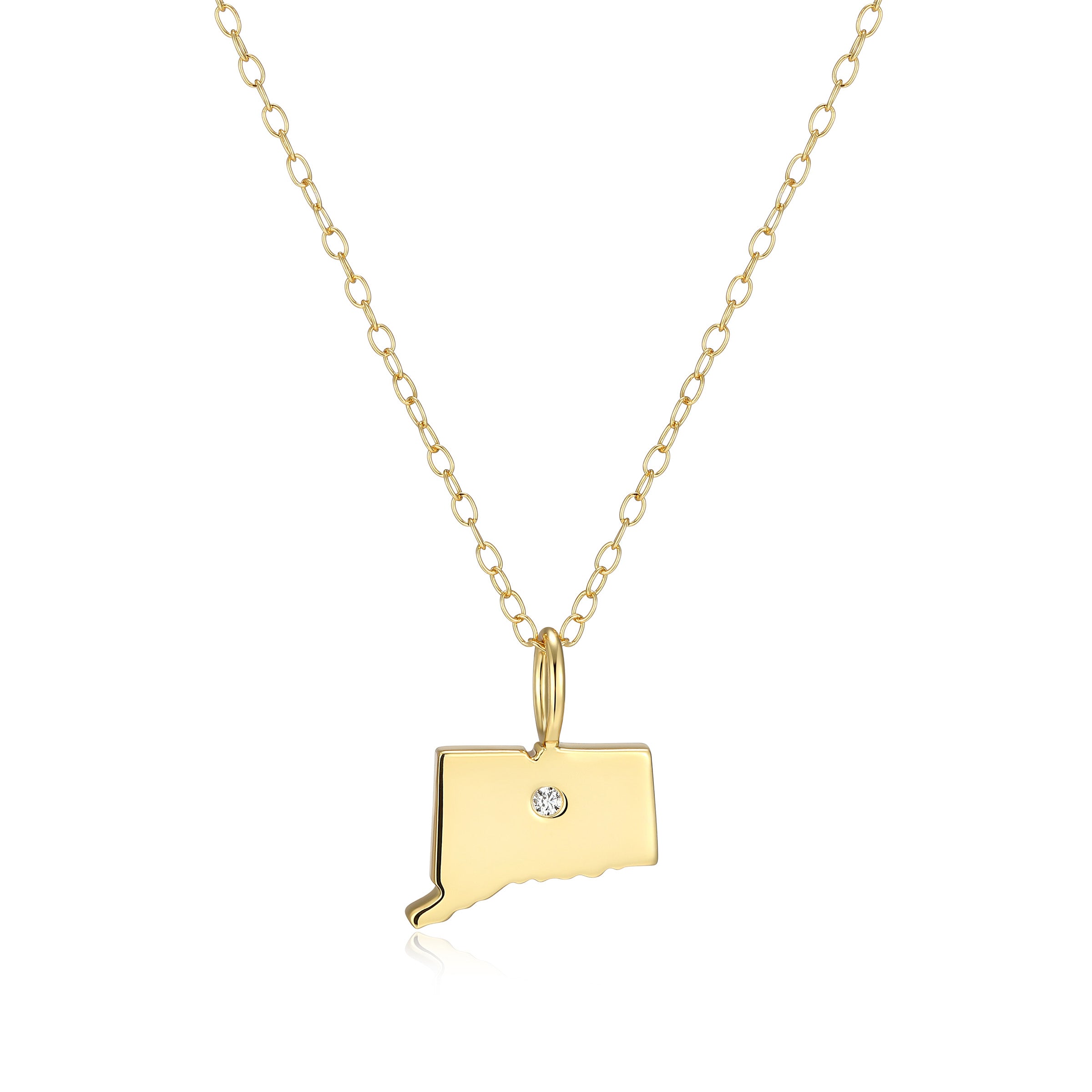 BN0282Y - Connecticut State Lab-Created Diamond Pendant Necklace