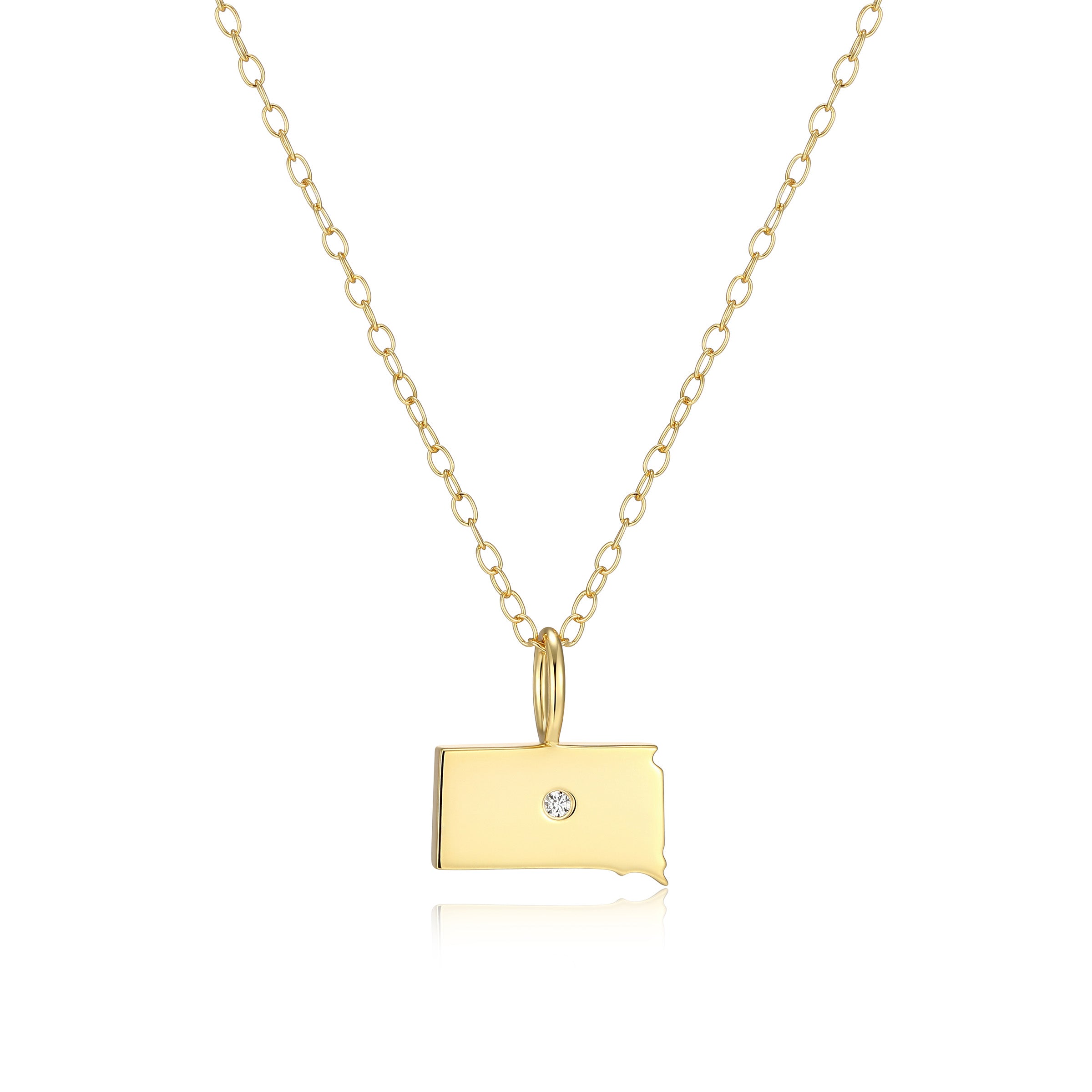 BN0284Y - S. Dakota State Lab-Created Diamond Pendant Necklace