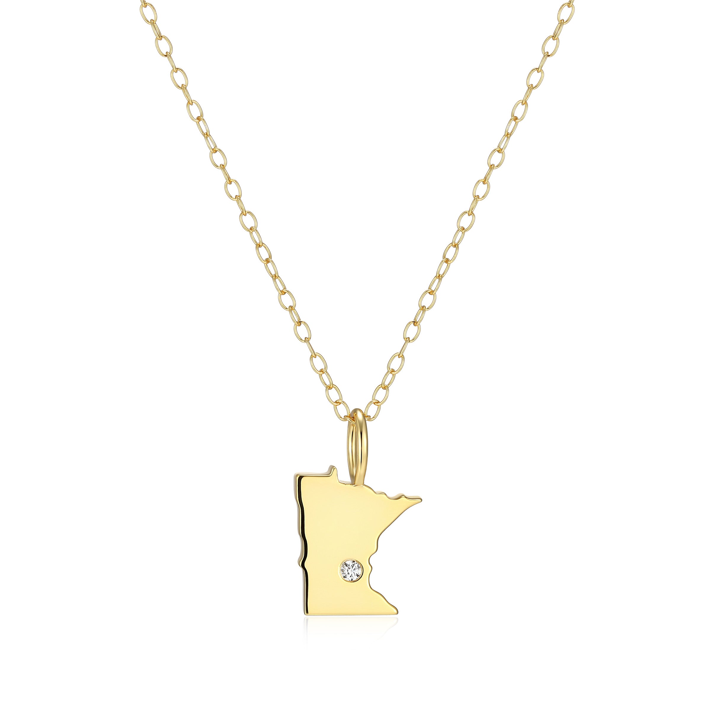 BN0286Y - Minnesota State Lab-Created Diamond Pendant Necklace