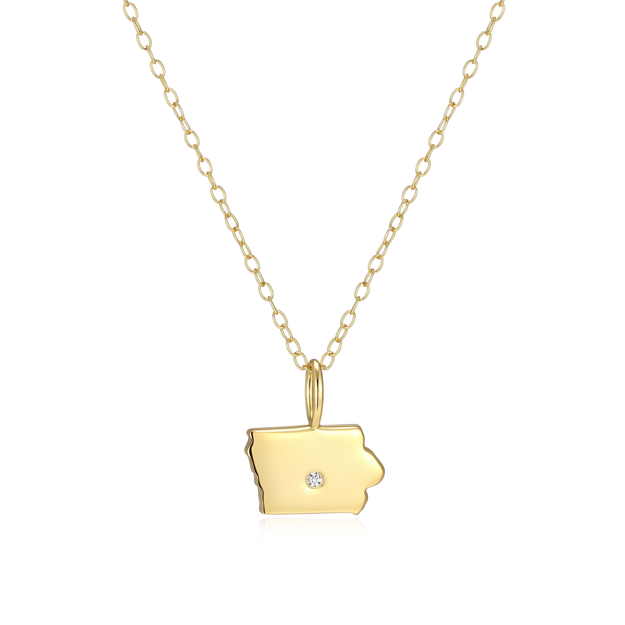 BN0289Y - Iowa State Lab-Created Diamond Pendant Necklace
