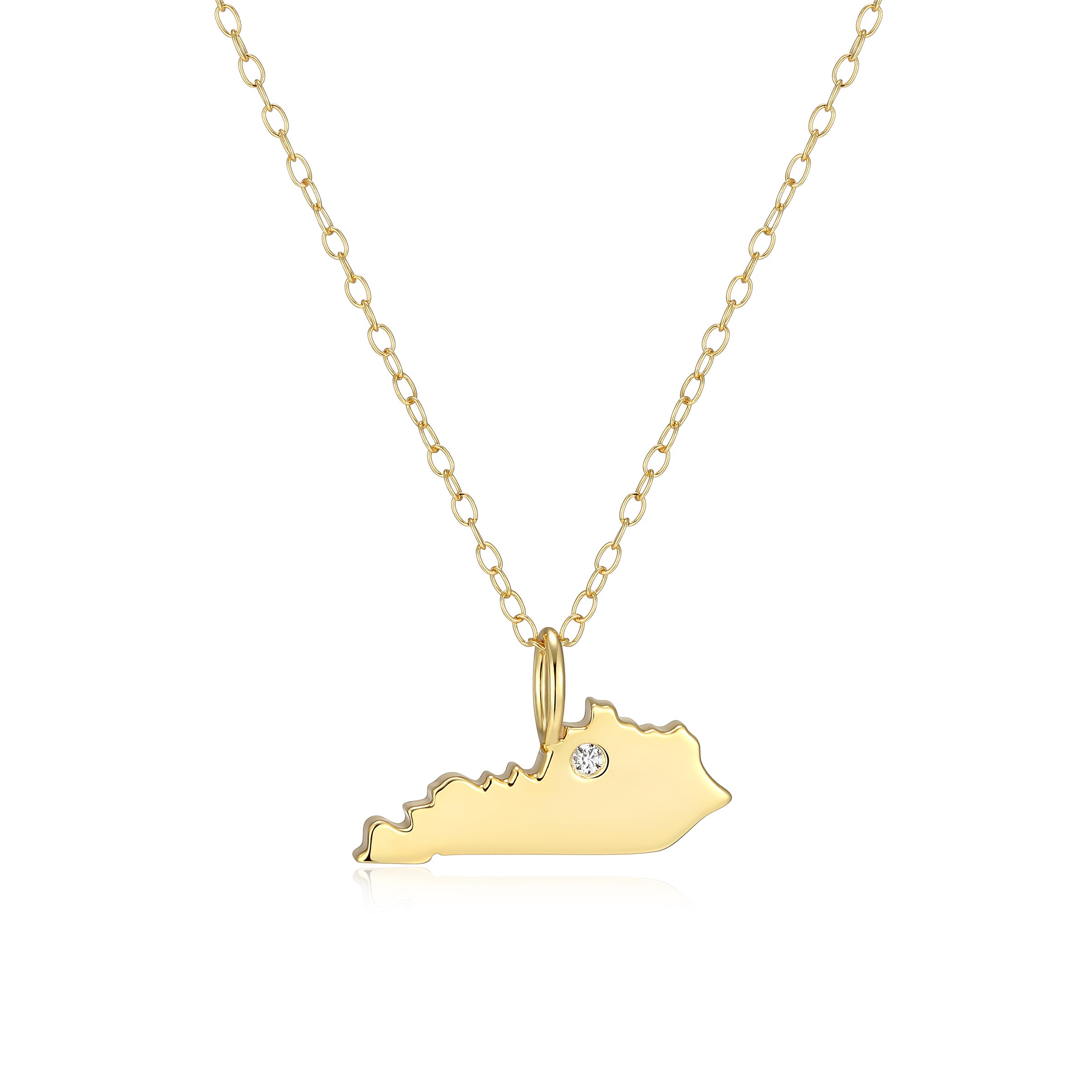 BN0290Y - Kentucky State Lab-Created Diamond Pendant Necklace