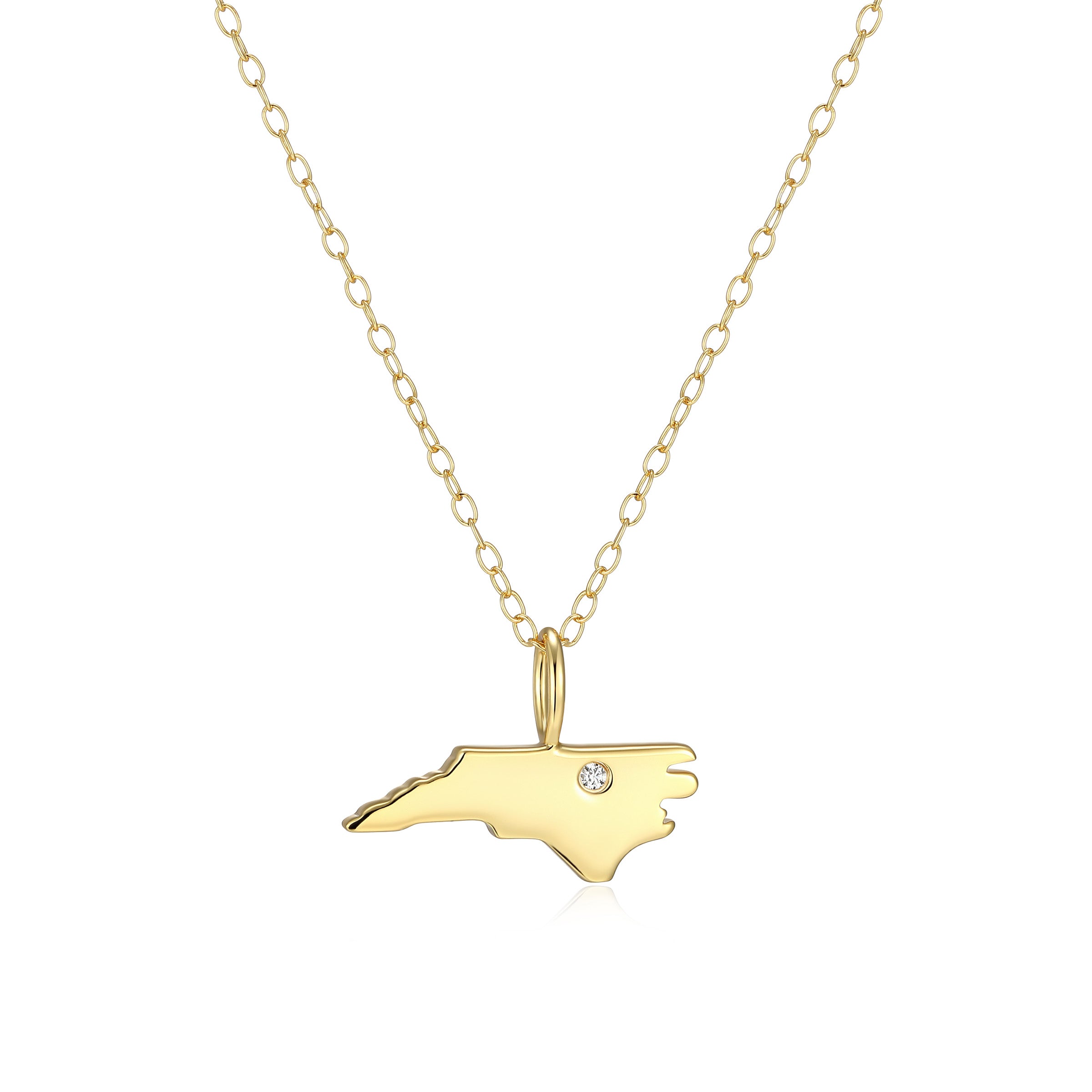 BN0294Y - N. Carolina State Lab-Created Diamond Pendant Necklace