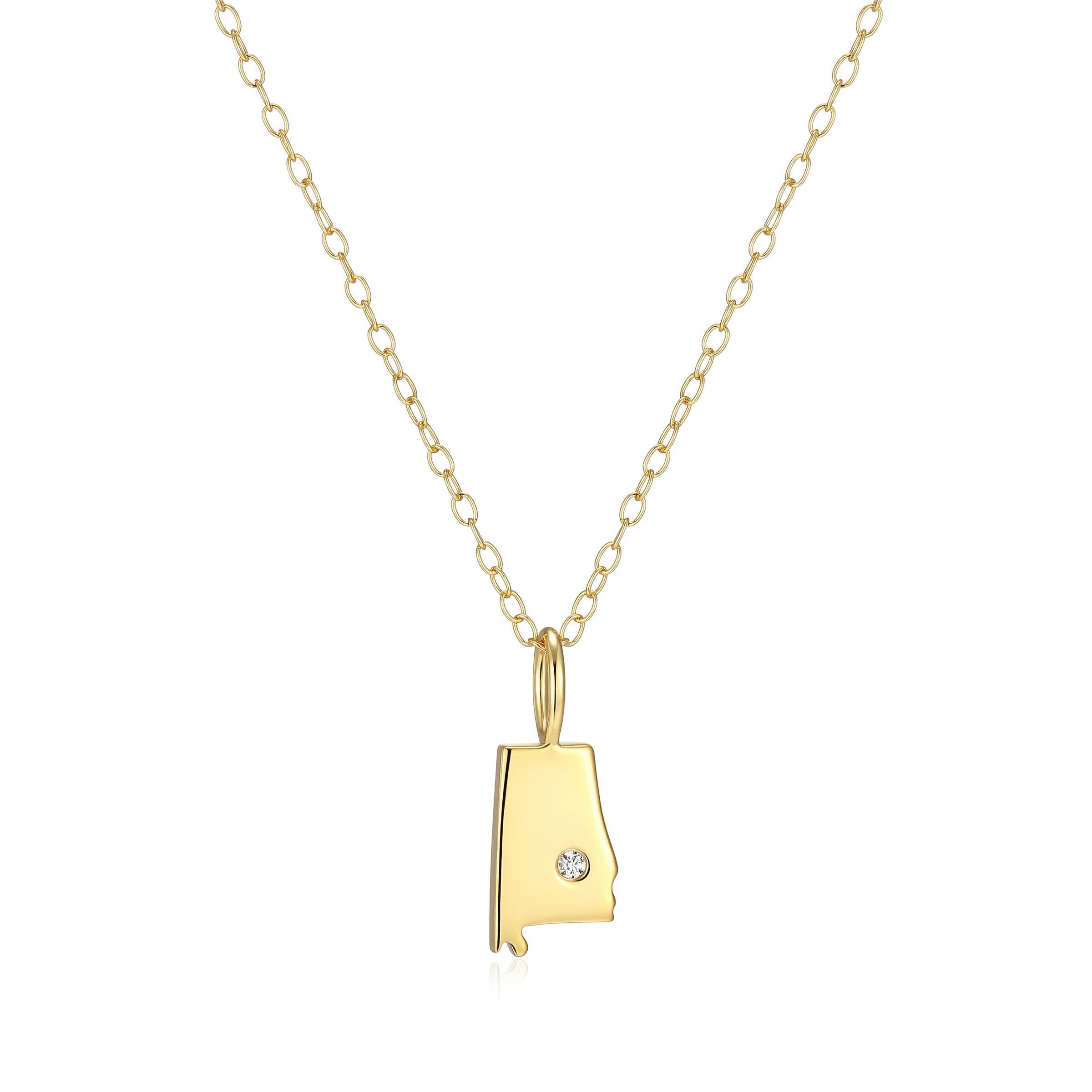 BN0297Y - Alabama State Lab-Created Diamond Pendant Necklace