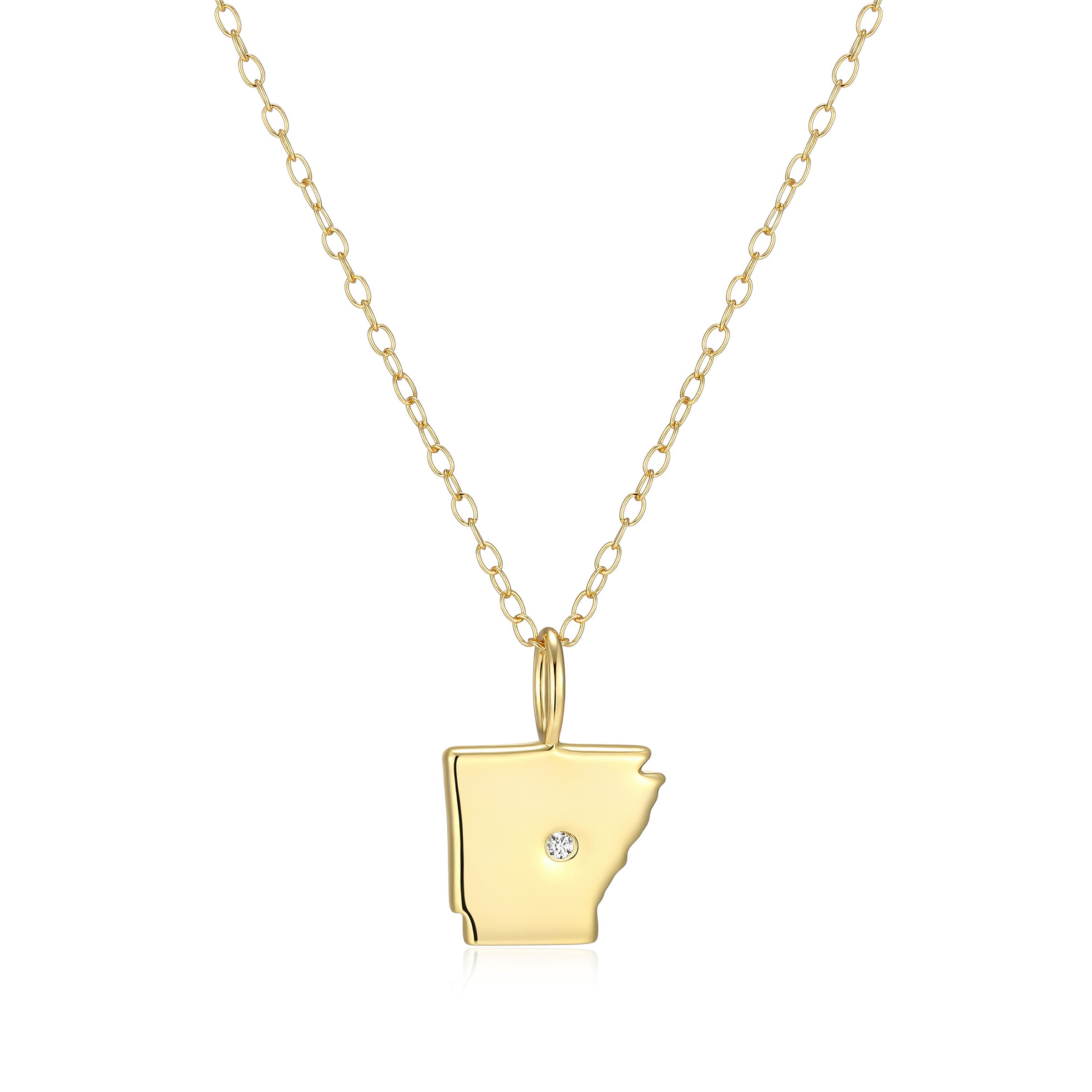 BN0298Y - Arkansas State Lab-Created Diamond Pendant Necklace