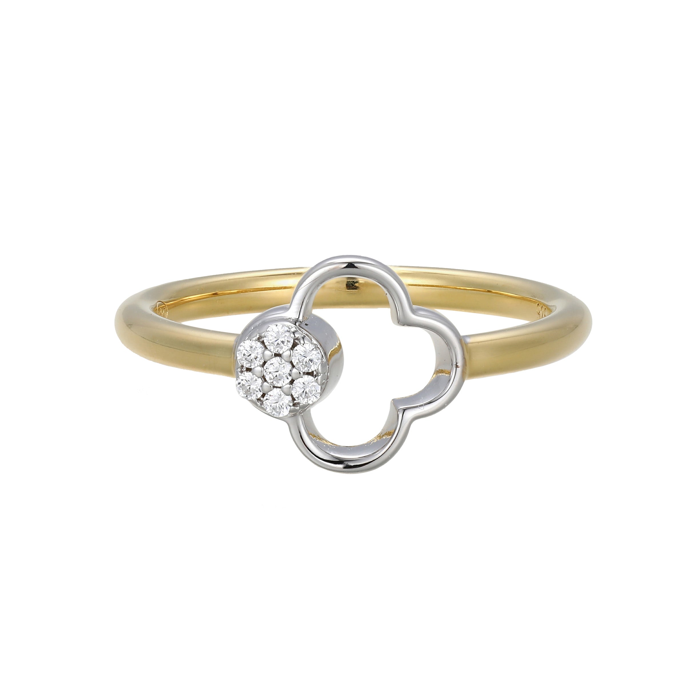 CR0202 - Two-Tone Clover Ring - Size 8