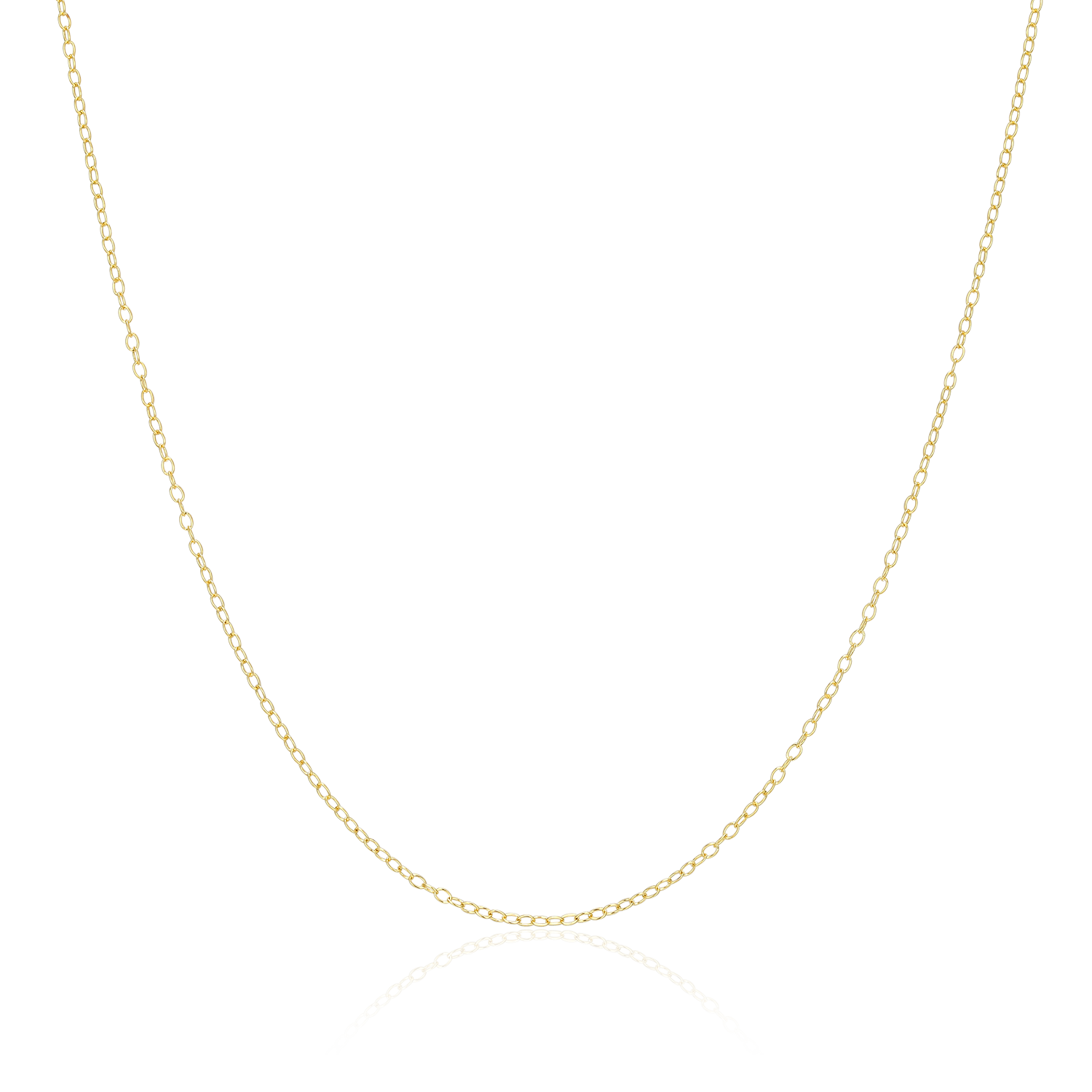 BN0242Y - 14+2" Cable Chain in 14K Yellow Gold-Plated Sterling Silver