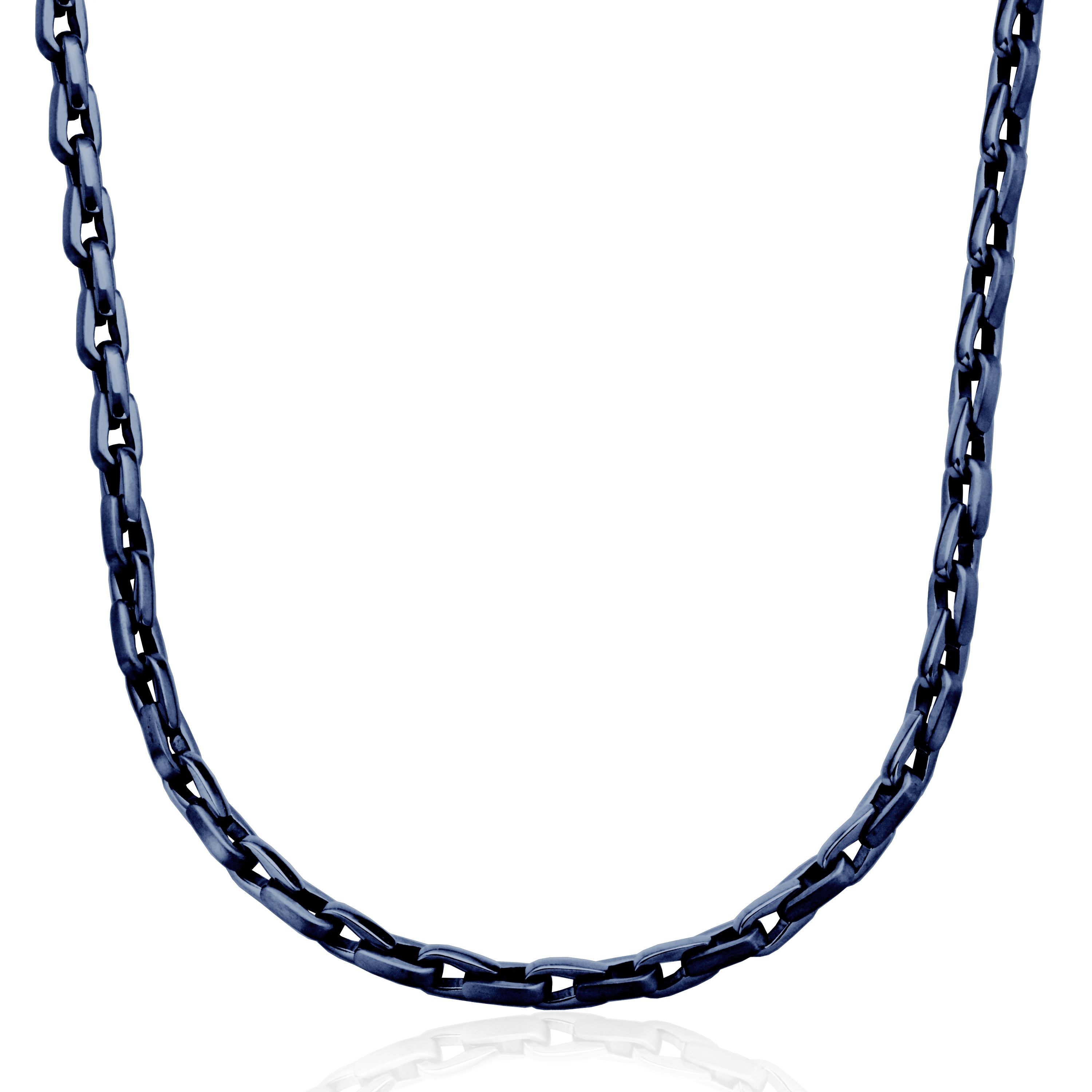 CJ Steelx 5.5mm Matte and High Polished Link Chain - Dark Blue
