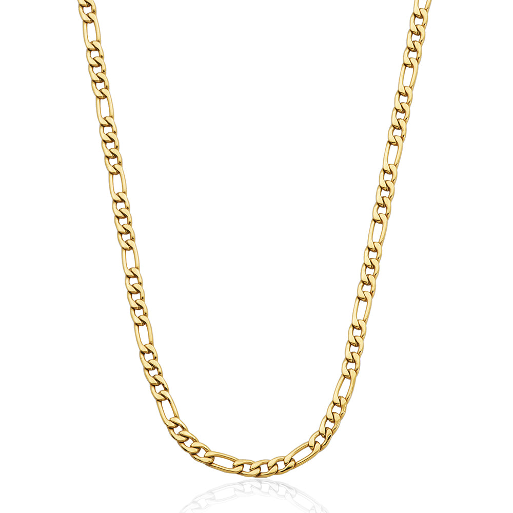 Steelx Figaro 4.5Mm Chain Neck Ip Gold 24"