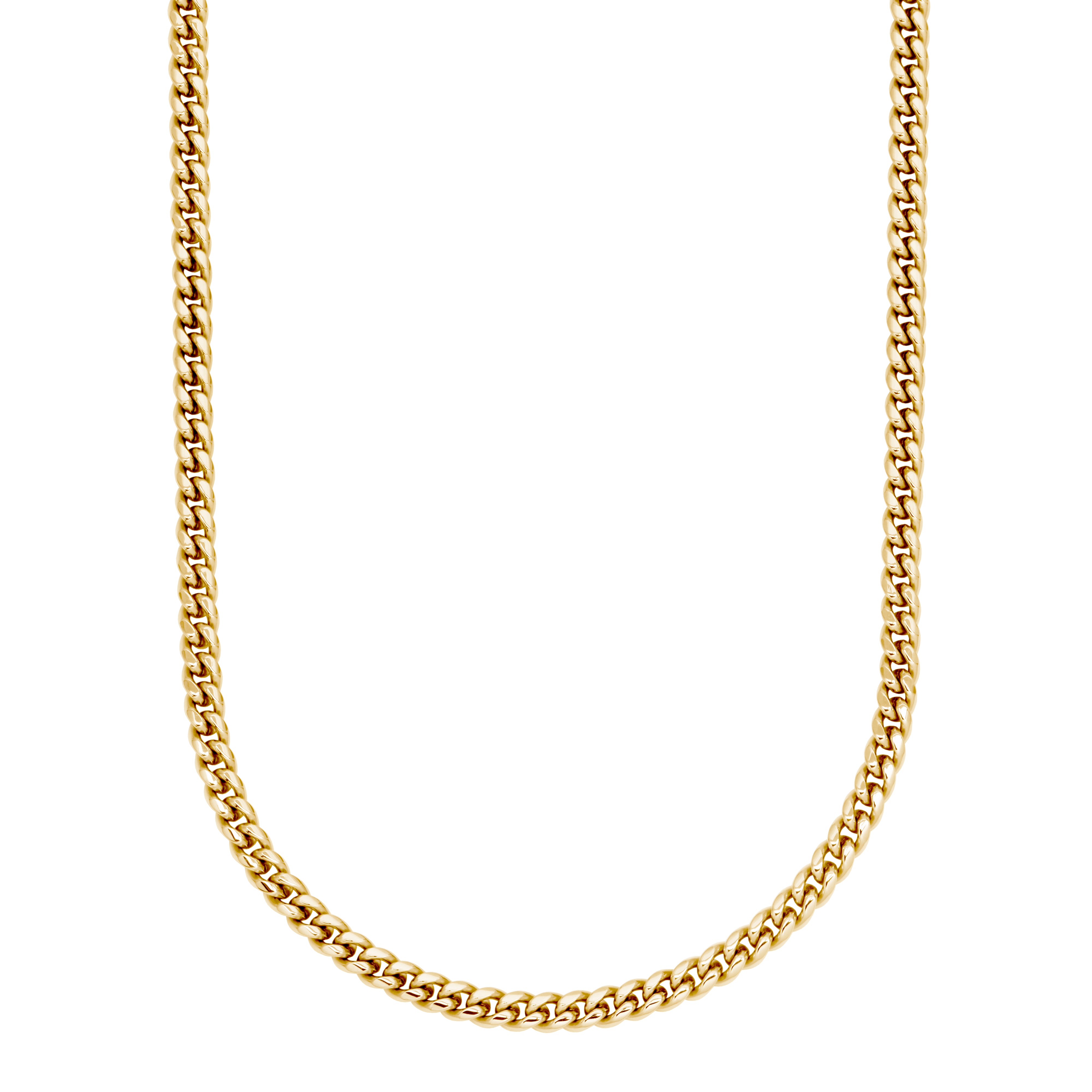 Steelx 6Mm Cuban Chain In Gold Plating. 24"