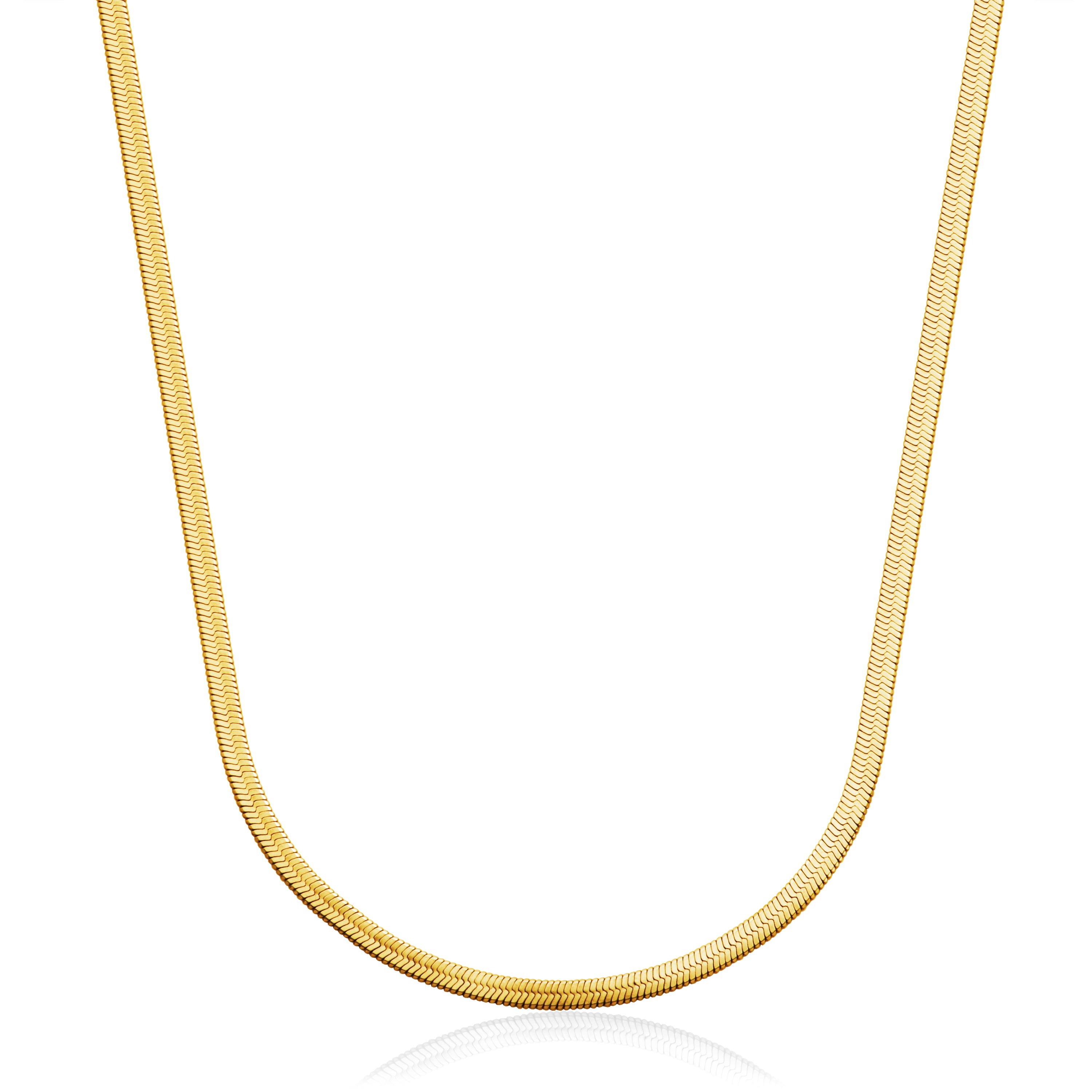 Steelx 3.8Mm Herringbone Chain In Gold Plating. 18"