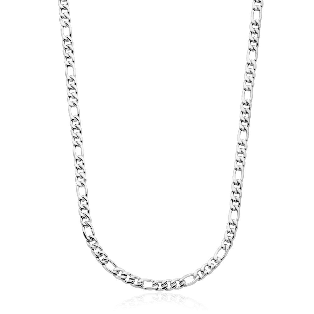 Steelx 8Mm Figaro Chain High Polish Neck 22"