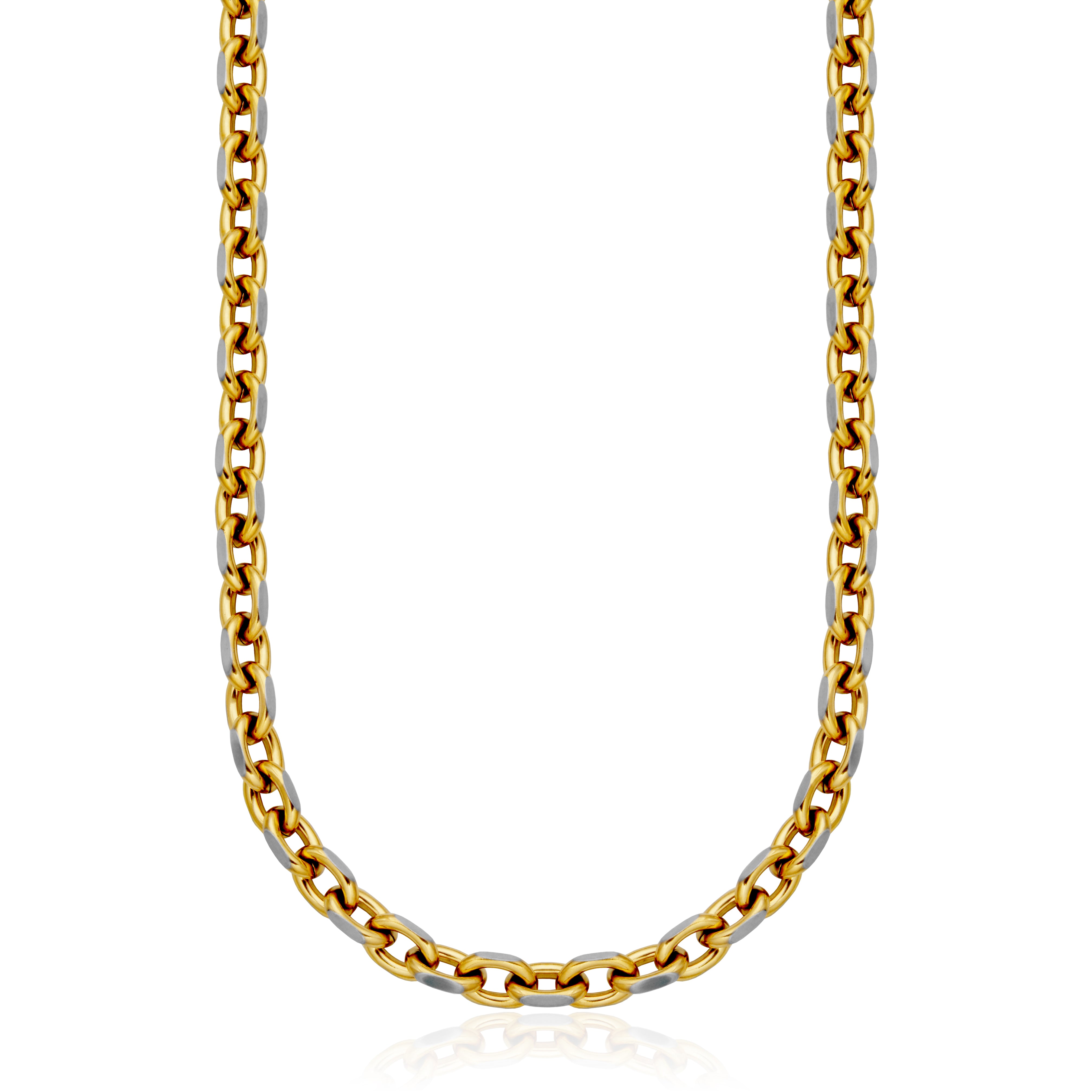 Steelx Ip Gd Two Tone 8Mm Matte Link Chain Neck 22"