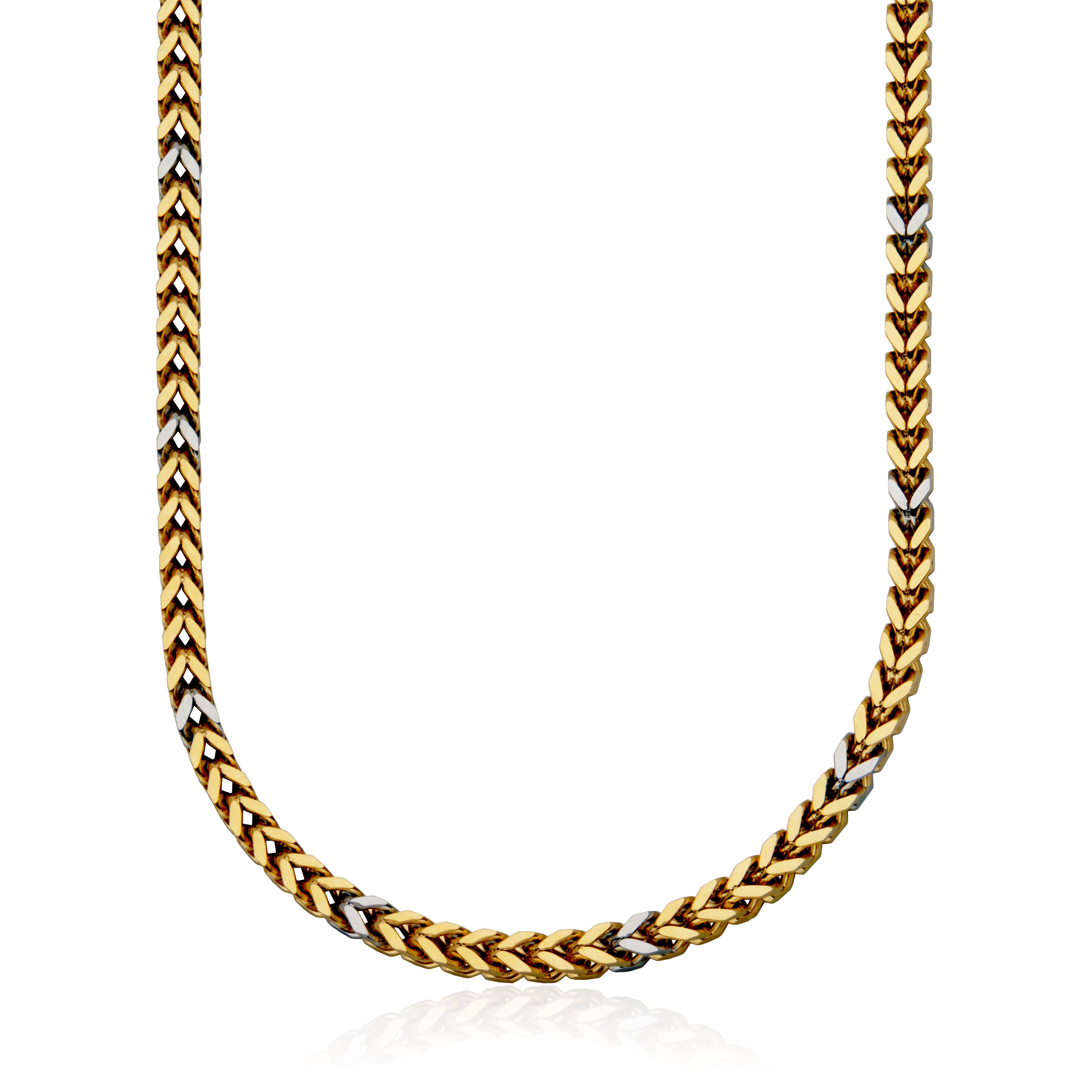 Steelx Ip Gd Two Tone 5.5Mm Square Chain Neck 22"