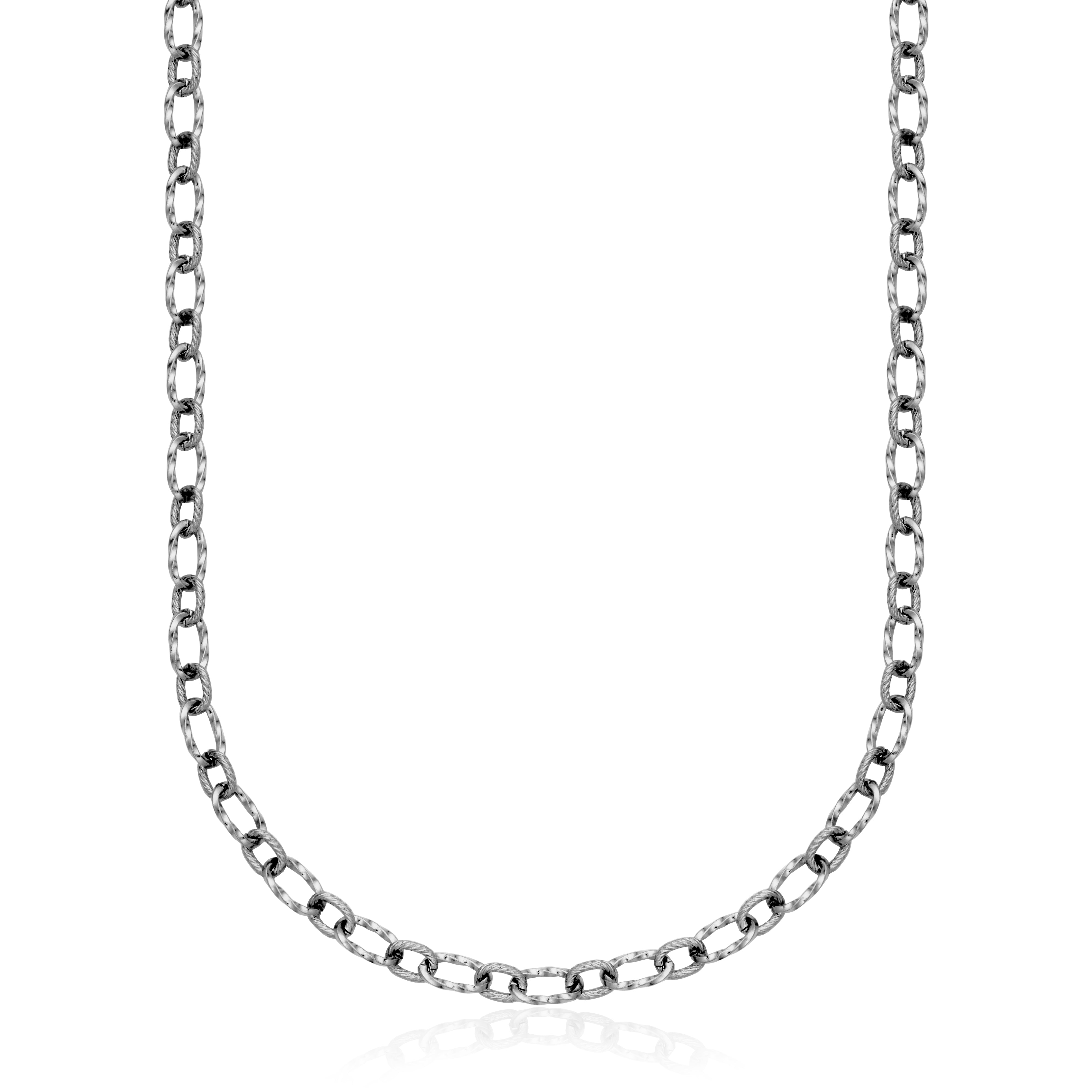Steelx 7/6.5Mm Mixed Oval Link Necklace 16+2"