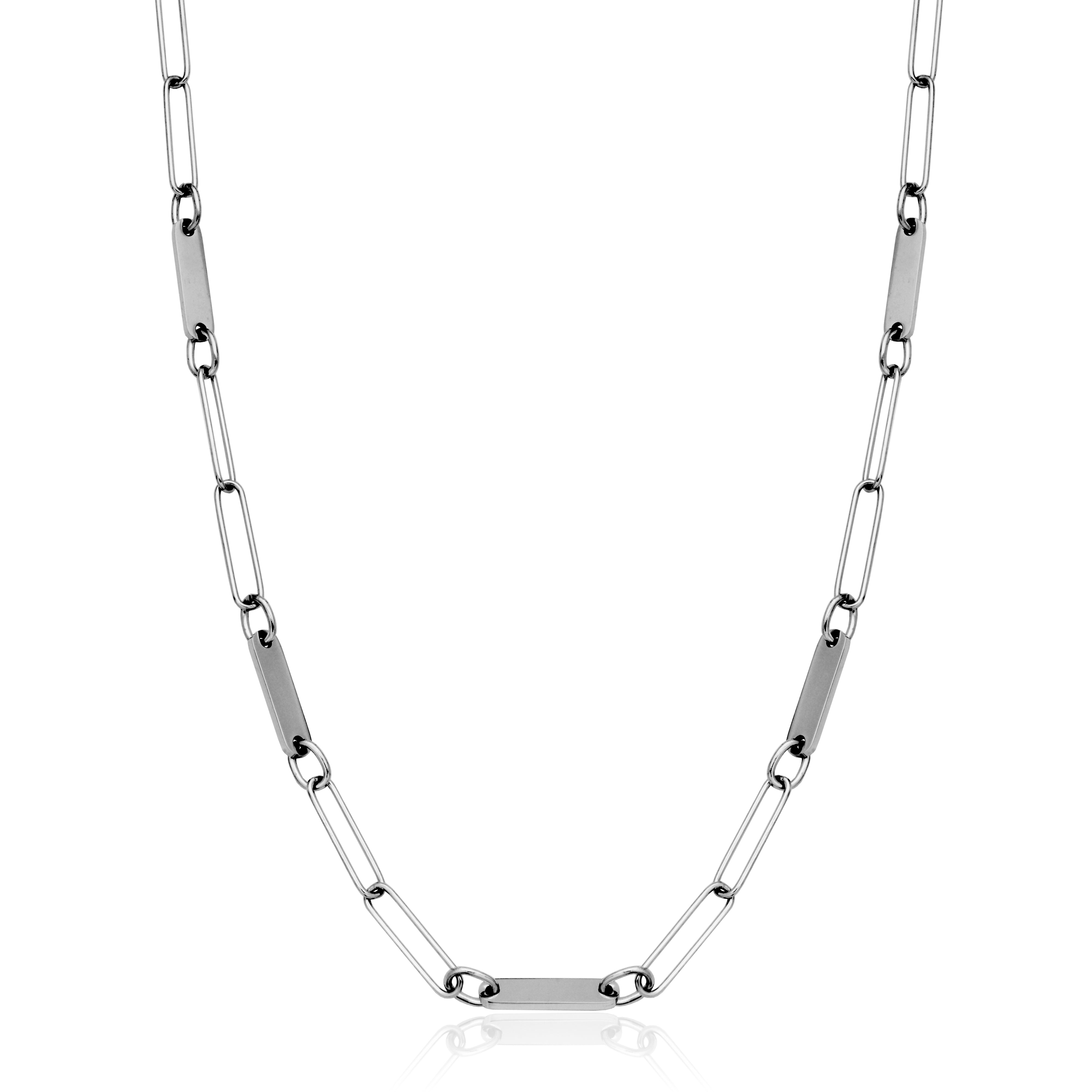 Steelx Flat 5Mm Paperclip Link Necklace 19"