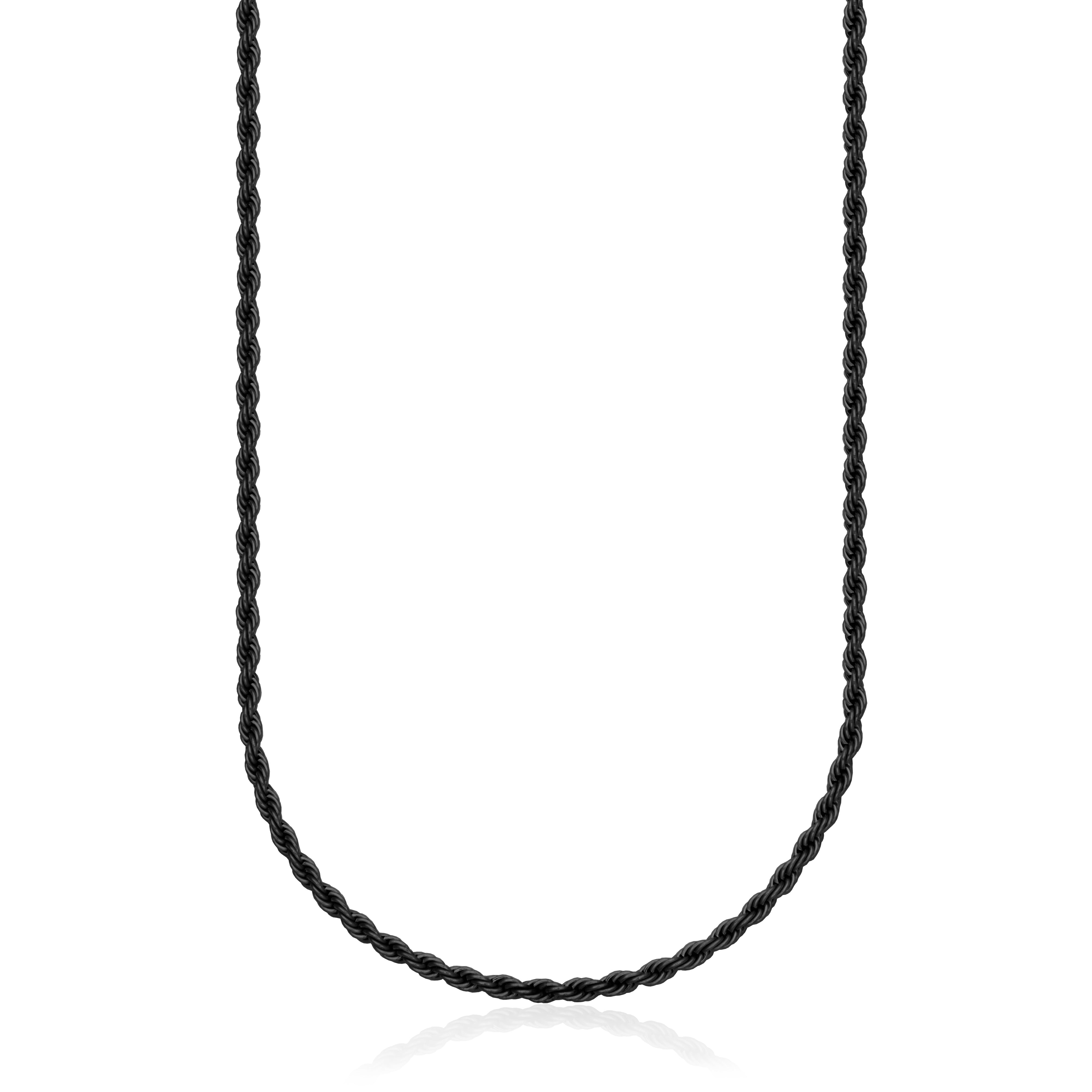 Steelx Ip Black 4 Mm Rope Chain 22"